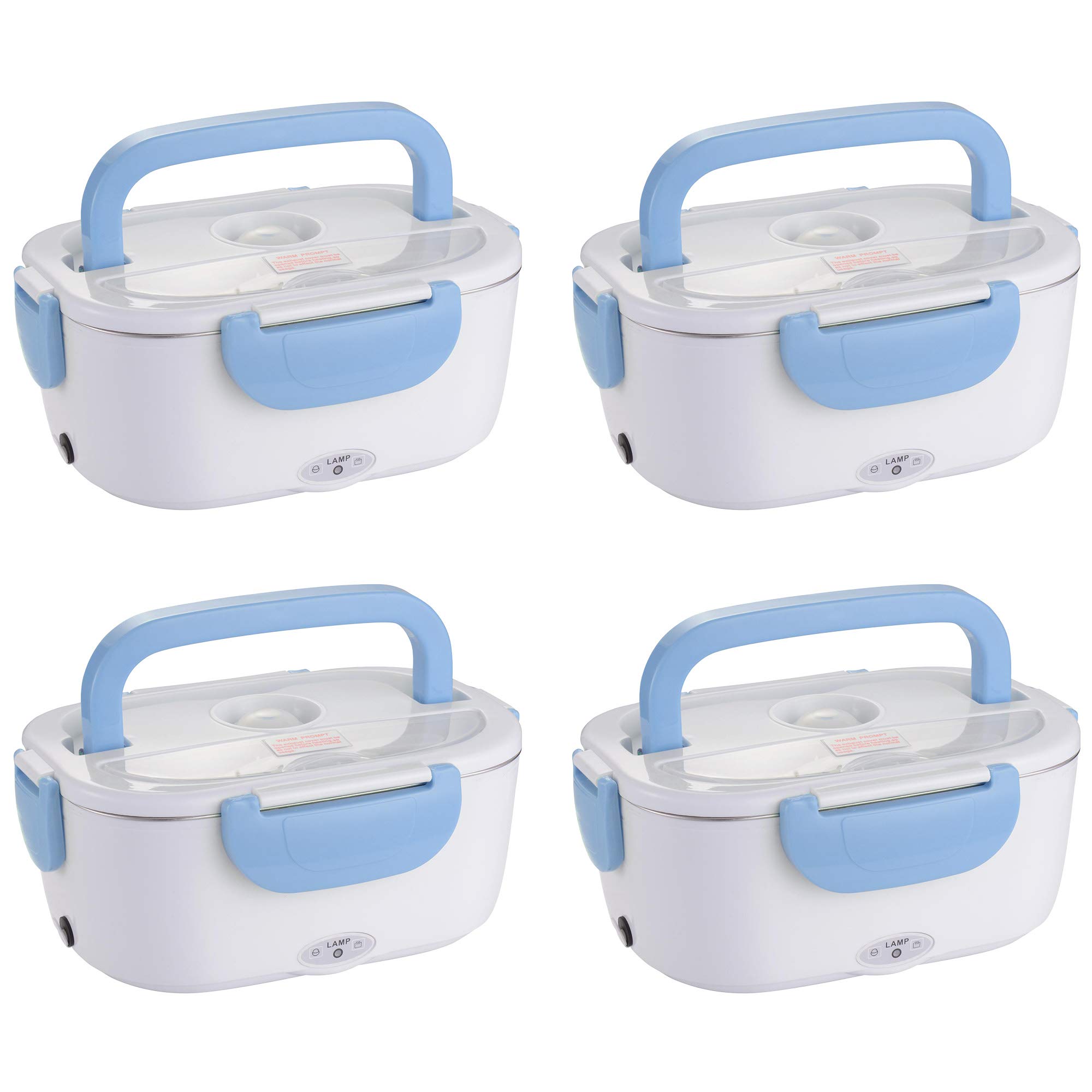 Yescom 1.5L Electric Lunch Box - Portable Food Warmer with Spoon, 4-Pack for Office, Travel & Meal Prep | Keep Meals Hot Anywhere