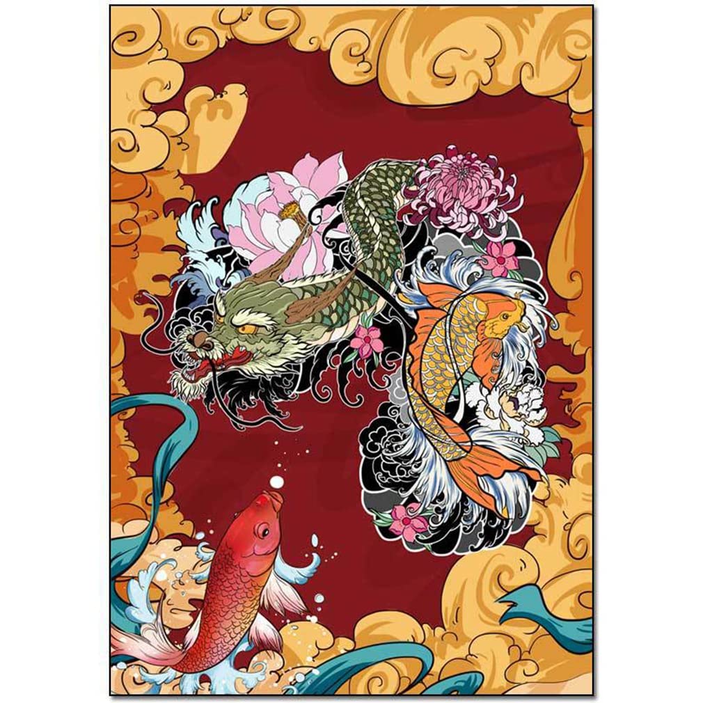 Modern Abstract Dragon Pattern Area Rug - Non-Slip Luxury Decor Carpet for Farmhouse, Bedroom, Living Room - Indoor/Outdoor Use (2.6'x6.5', Red) - Perfect for Entryway, Kitchen Runner, Bathroom Mats & Courtyard Decor