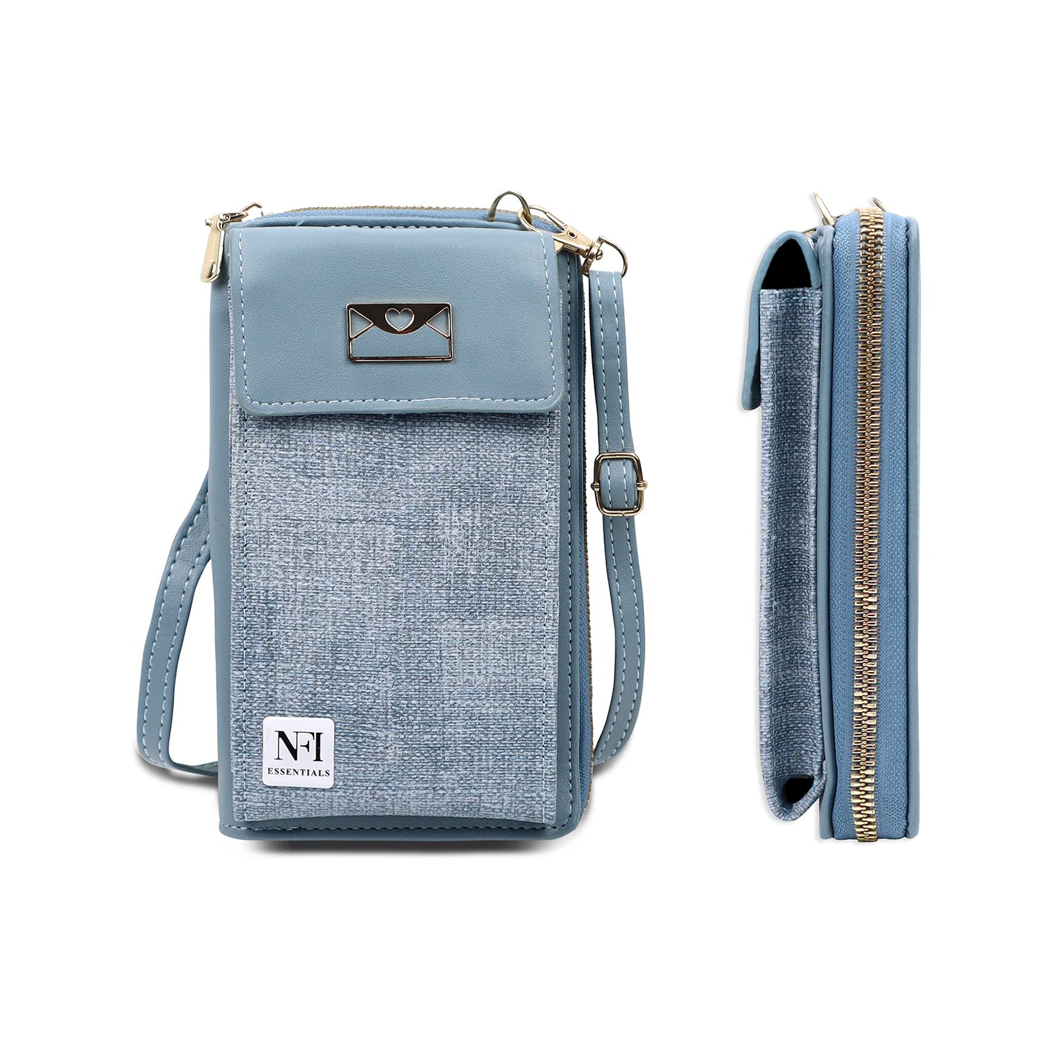 NFI Essentials Women's Crossbody Phone Pouch - Slim Wallet & Cell Phone Holder with Wrist Strap | Perfect for Travel, Shopping, and Everyday Use