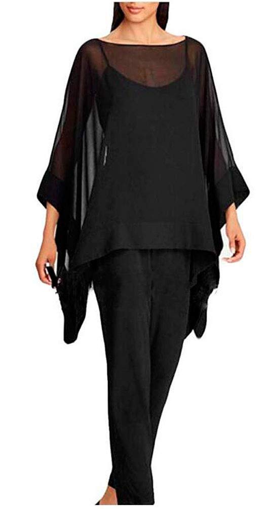 Elegant Women's 3-Piece Overlay Dress & Pants Suit Set - Mother of The Bride Evening Gown for Weddings, Parties & Special Occasions