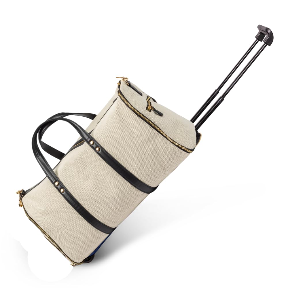 Kendall Convertible Rolling Duffel Carry On Bag with Wheels & Handle - Travel Garment Weekender with Shoe Pouch | Perfect for Business Trips, Weekend Getaways & Airplane Carry-On Luggage