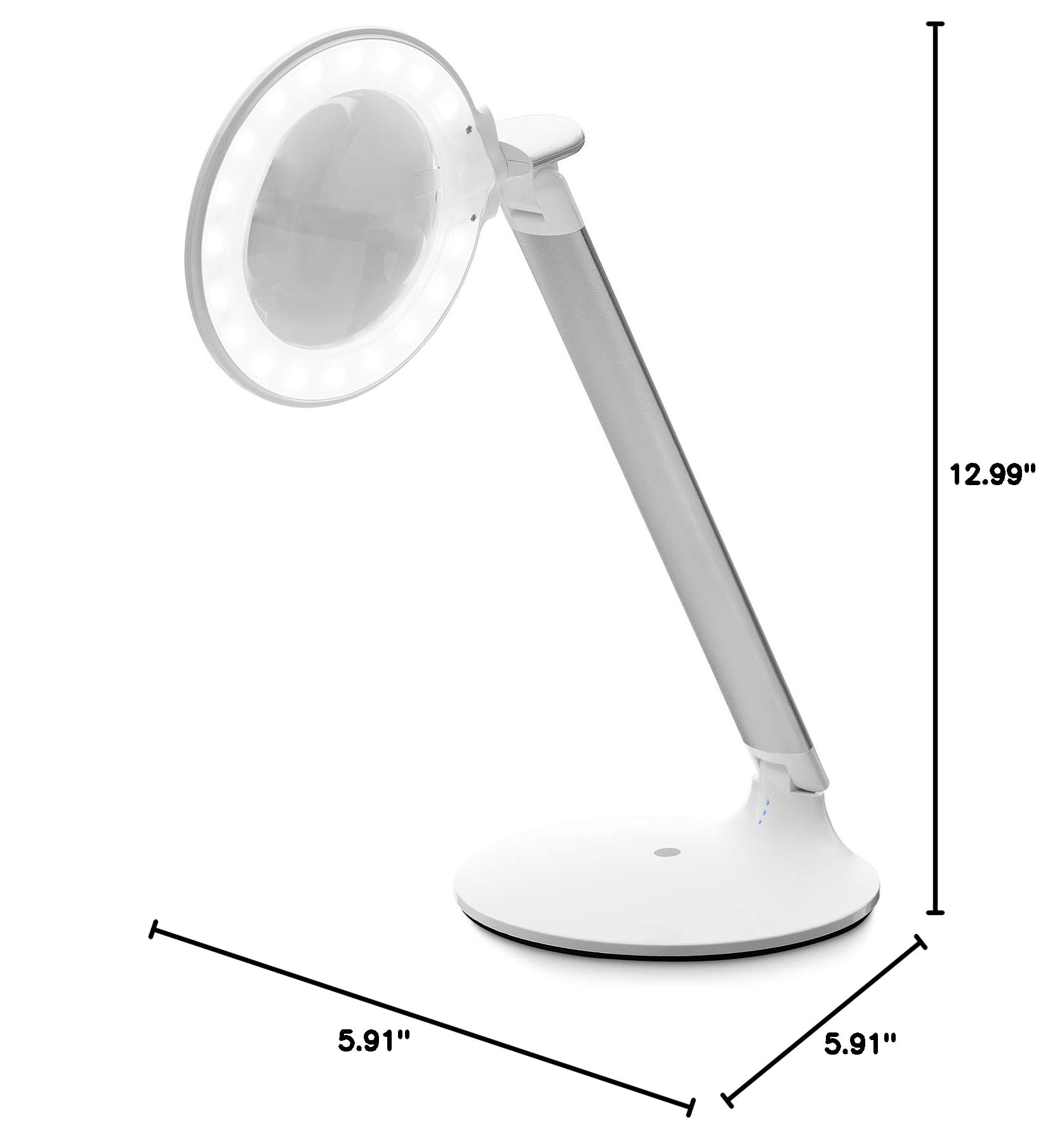 Halo Go Rechargeable USB Magnifier Lamp - 6000K Daylight White, Portable & Lightweight Desk Light for Reading, Sewing, Crafts, Nail Art | Perfect for Home Office, Hobbyists & Salon Professionals