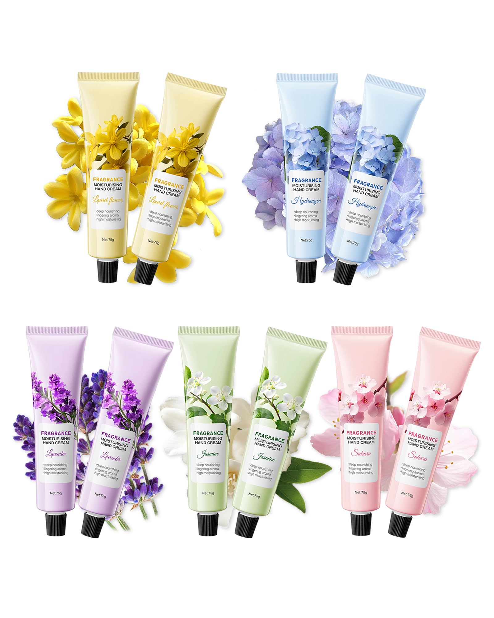 Mini Hand Cream Set - 75g Travel Size Moisturizing Lotion for Dry, Cracked Hands - Fragrance-Enriched Working Hand Cream - Bulk Pack of 10 - Perfect Gift for Women & Men - Ideal for Mother's Day, Bridal Showers, Weddings, Office Use & Daily Skincare