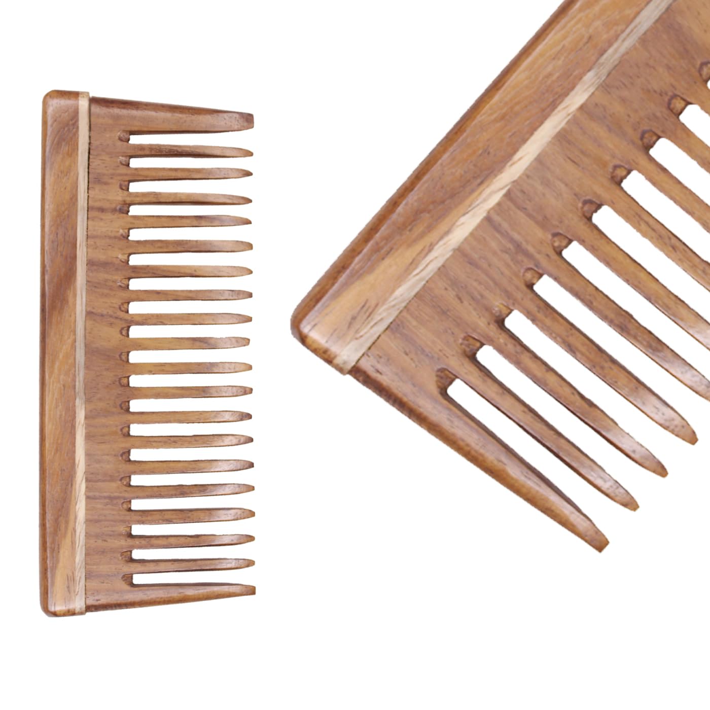 Original Kabello Neem Wooden Hair Comb for Hair Fall Control - Natural Brown Anti-Static Comb for Detangling & Scalp Massage (Pack of 1) | Perfect for Daily Hair Care & Travel Essentials