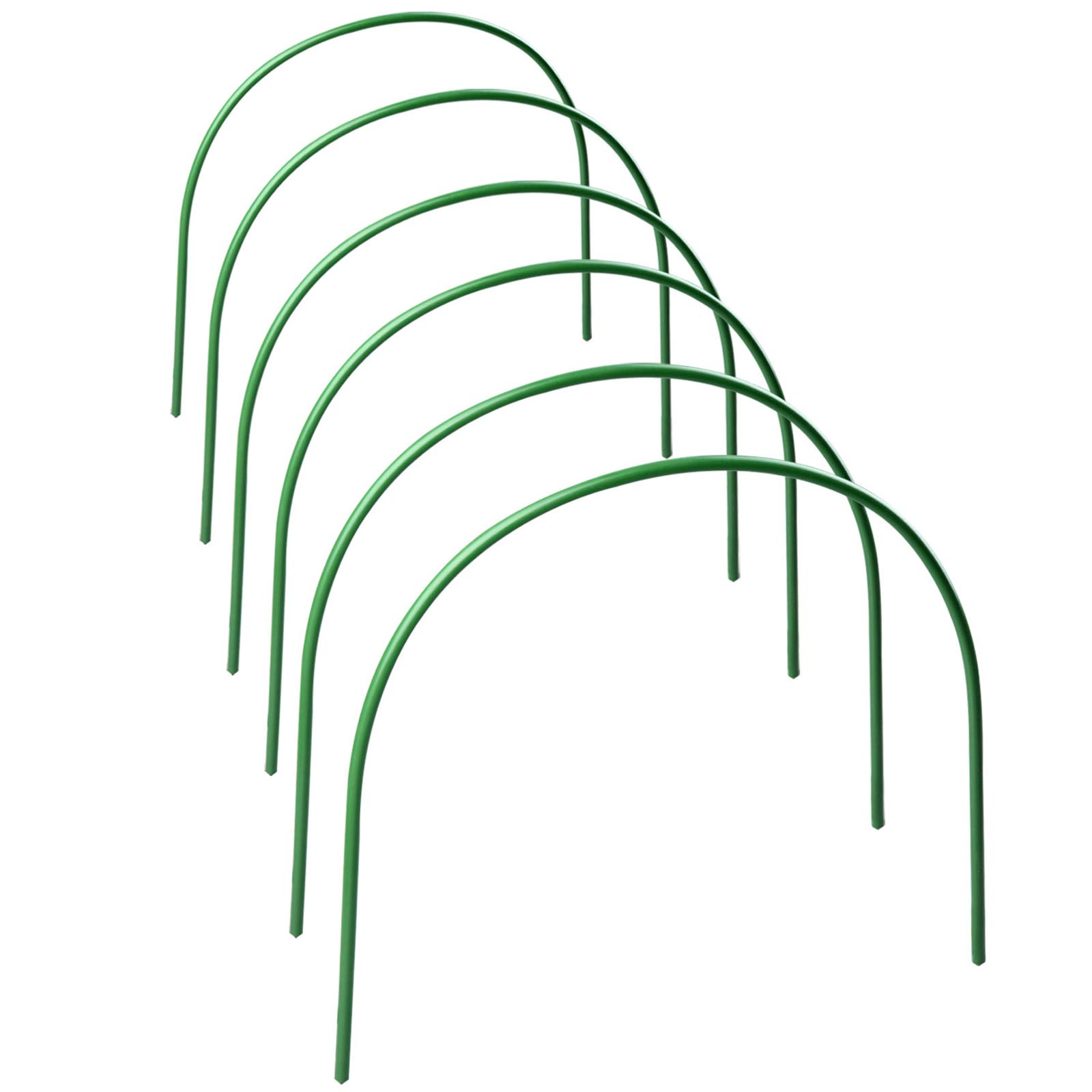 Firlar 6-Pack 4ft Greenhouse Hoops - Rust-Free Steel Grow Tunnel with Plastic Coated Plant Supports for Garden Fabric & Raised Beds | Perfect for Seedling Protection, Plant Support Stakes, and Extending Growing Season