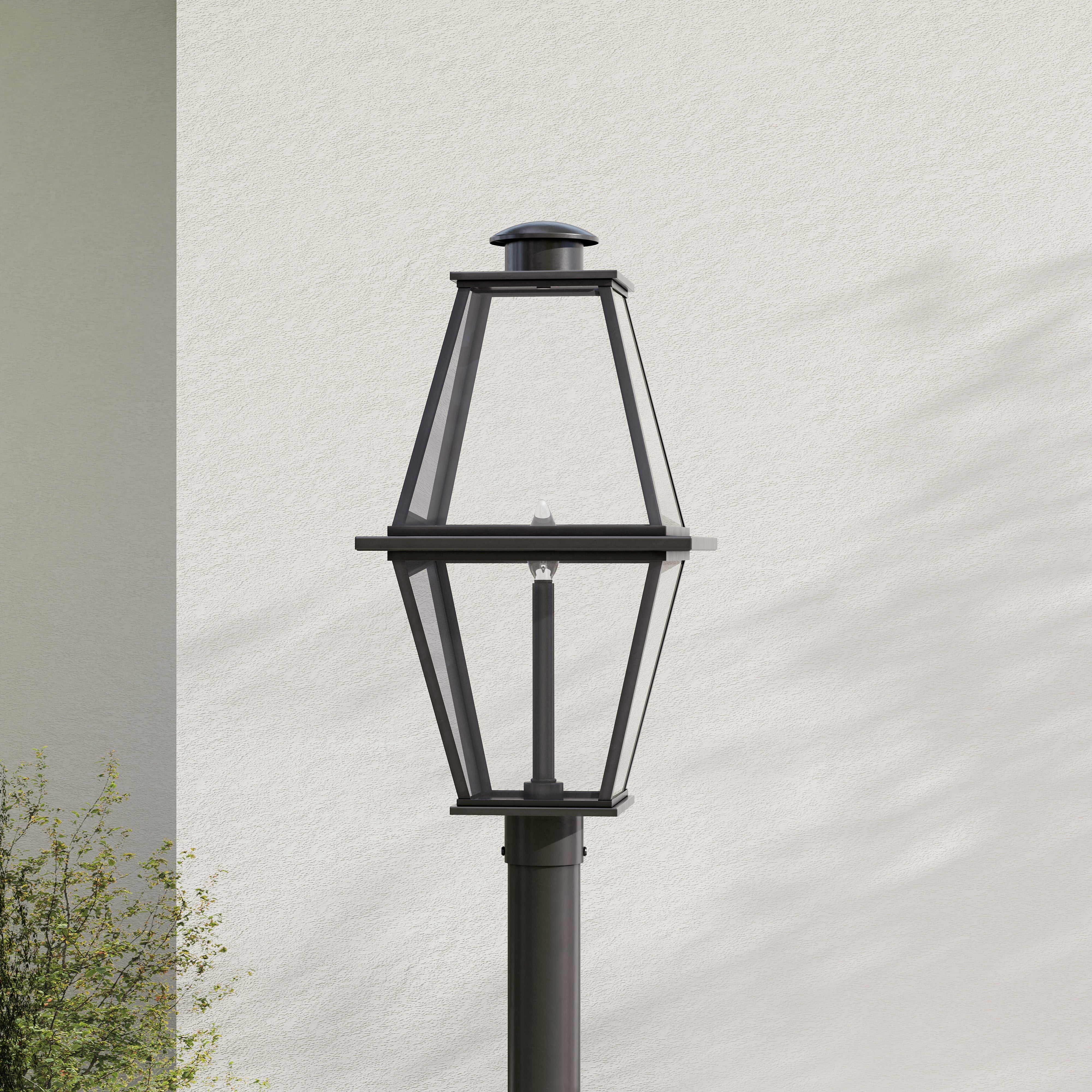 Bradshaw Collection Clear Glass Outdoor Post Lantern - Weatherproof Single Light Fixture for Porch, Patio, Garden & Pathway Lighting | Durable Exterior Wall Mount Design