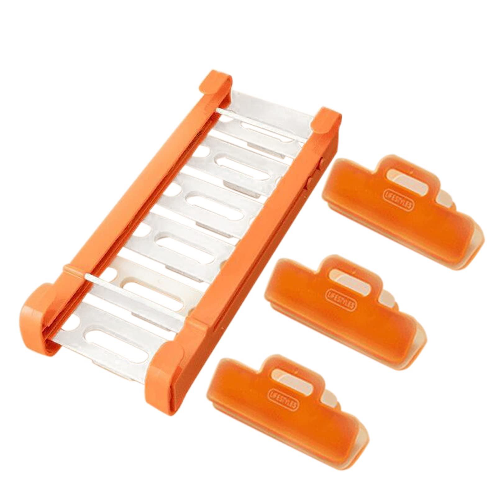 Refrigerator Storage Rack & Ziplock Bag Seal Clip - Organize Food with Hanging Track for Zipper Bags | Perfect for Kitchen Organization & Space Saving