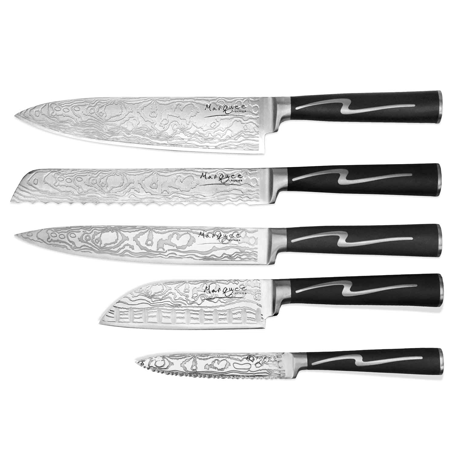 Ginsu Forged Marquee 5-Piece Premium Knife Set - Chef Knives for Professional Cooking, Slicing & Dicing - Perfect for Home Chefs & Culinary Enthusiasts