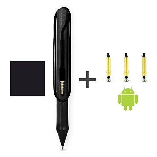 Pressure Sensitive Smart Stylus Pen with 10 Replacement Nibs - Compatible with Apple iPad, iPhone, Android, Nintendo Switch & Chromebook - Perfect for Digital Art, Note Taking & Gaming (Black)