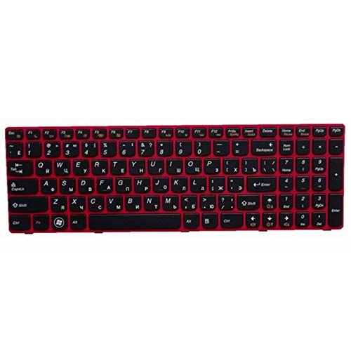 Original Lenovo G580 Z580A G585 Z585 G590 Z580 MP-10A33SU-686CW Russian Keyboard Replacement with Frame - Compatible Laptop Keyboard for Typing, Coding & Office Work