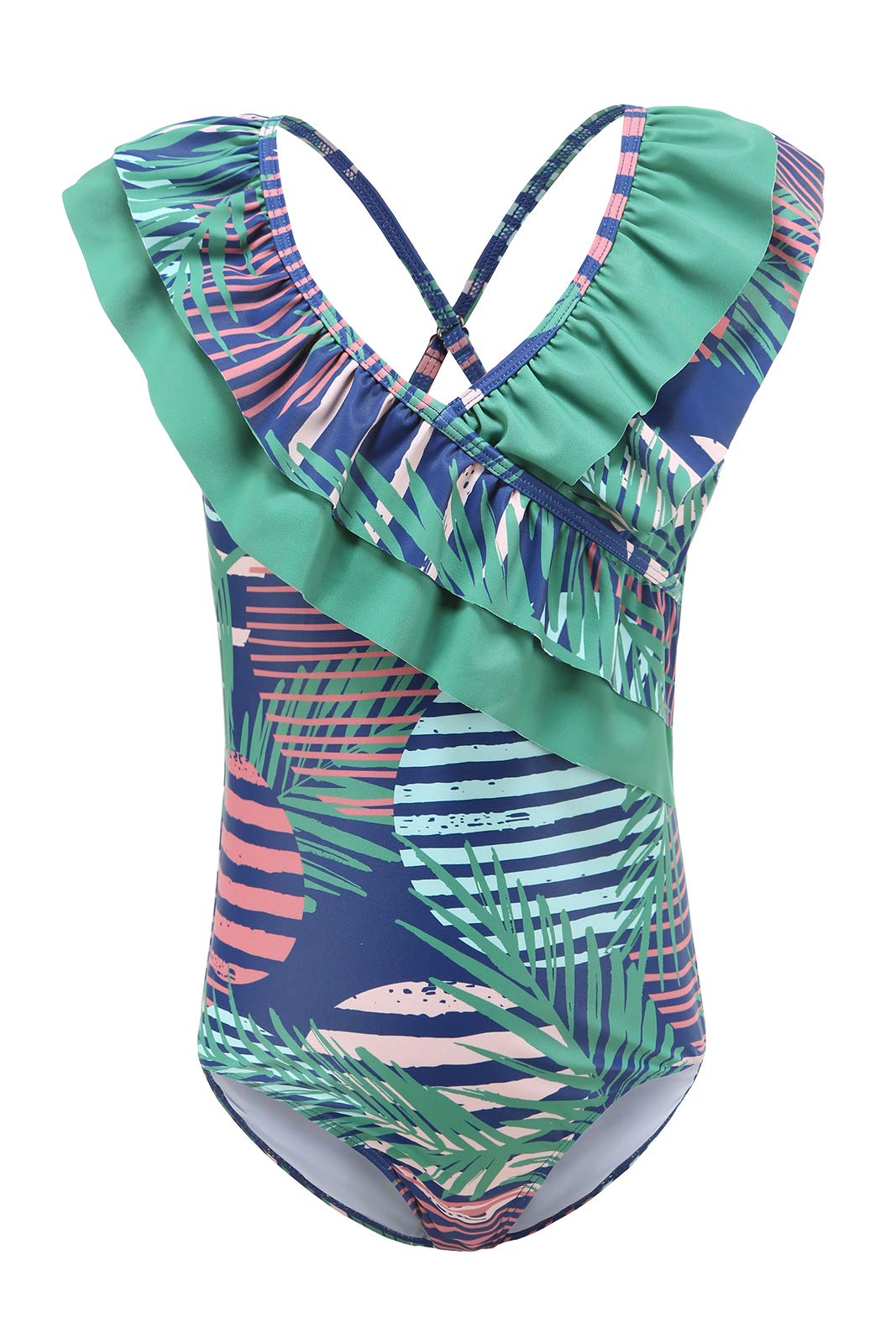 Rainbow Striped One Piece Swimsuits for Girls - Cute Bathing Suits for Beach, Pool & Summer Vacations