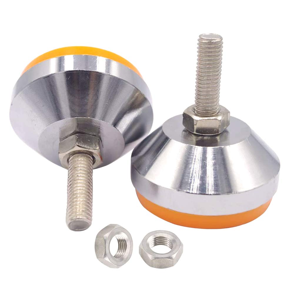 2Pcs Heavy Duty Furniture Leg Levelers - M10 Threaded Adjustable Leveling Feet with Non-Slip Rubber Pads for Workbenches, Machinery, Cabinets & Equipment | Perfect for Workshop, Garage & Industrial Use