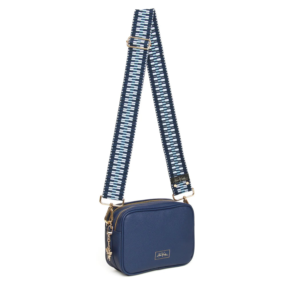 Alice Wheeler Soho Camera Crossbody Bag for Women - Stylish Navy Blue Leather Shoulder Purse - Perfect for Travel, Street Photography & Everyday Use