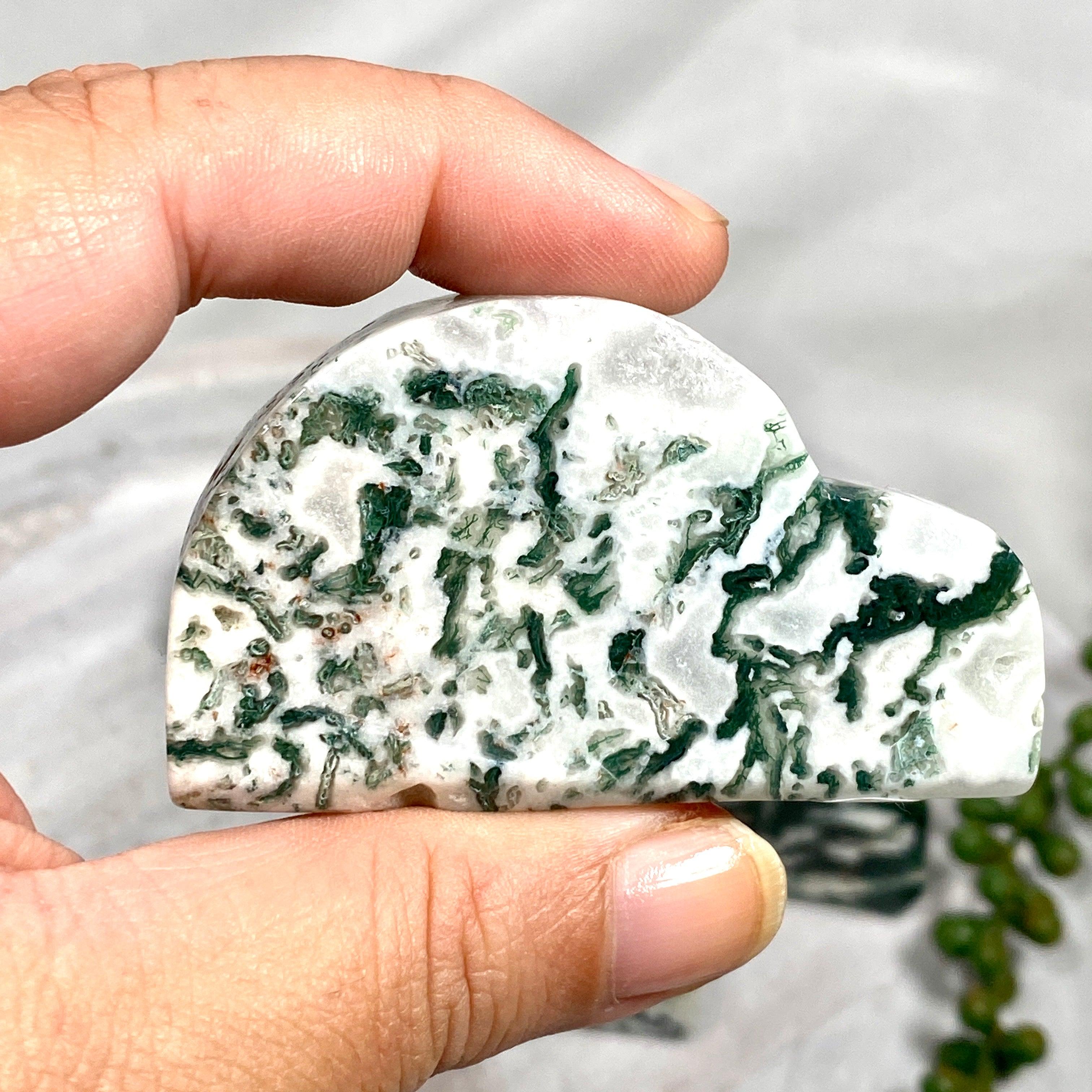 Natural Moss Agate Cloud Pendant Necklace - Healing Crystal Jewelry for Women - Perfect for Meditation, Yoga & Spiritual Gifts