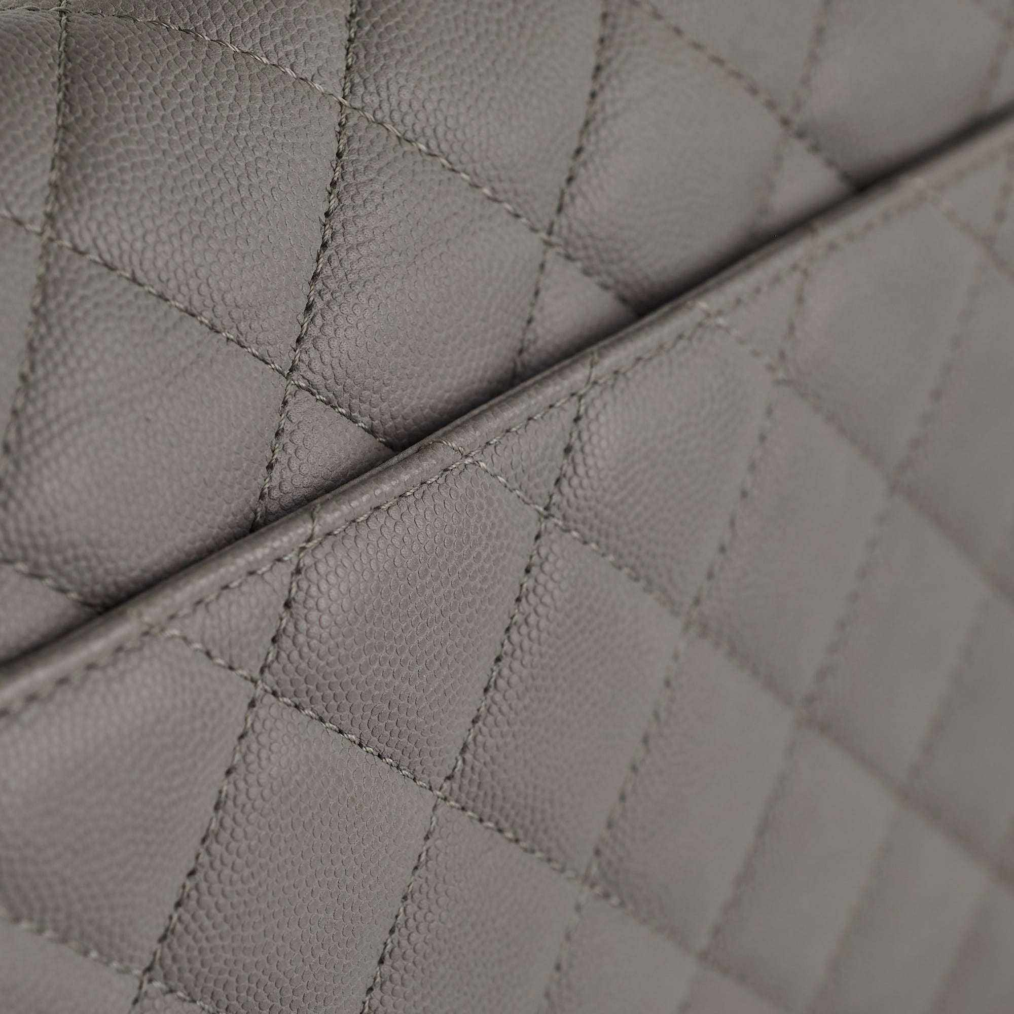 Chanel Medium Business Affinity Grey Caviar Leather Shoulder Bag - Luxury Designer Handbag for Women, Perfect for Work, Office & Everyday Use