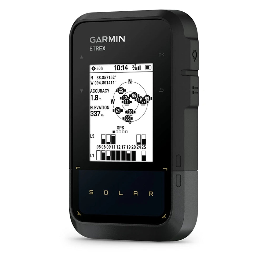 Garmin eTrex Solar GPS Handheld Navigator - Outdoor Hiking, Camping & Adventure Gear for Reliable Navigation in Any Terrain