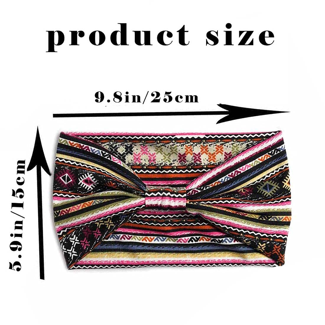3PCS Boho Bandeau Headbands - Wide Knot Stretch Elastic Floral Printed Hairbands for Women & Girls | Yoga, Workout, Sports & Fashion Accessories | Stylish Fabric Turban Headwraps for Everyday Wear