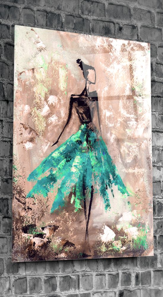 Green Oil Painting for Women - Elegant Wall Art for Living Room, Bedroom & Office Decor