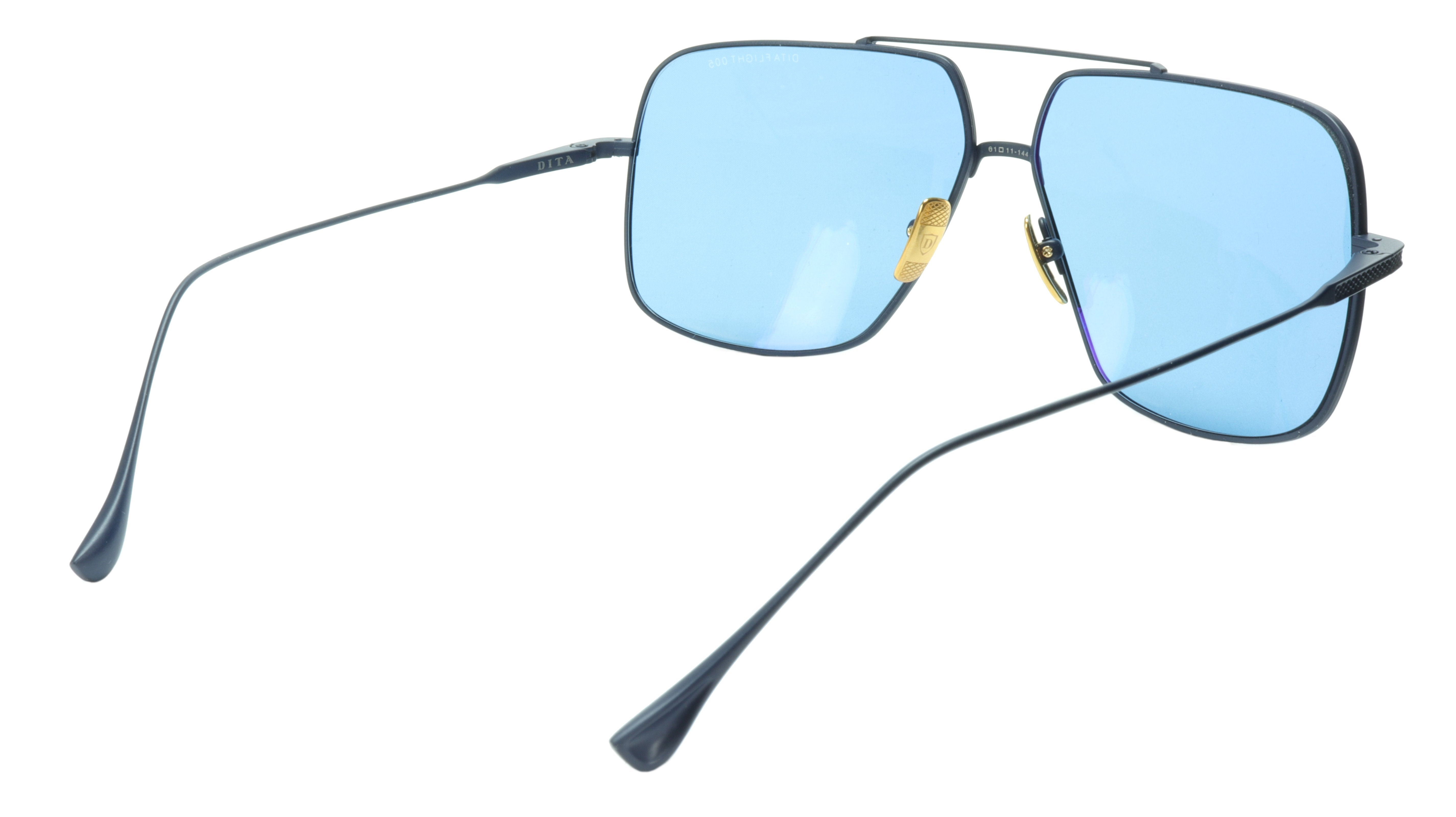 DITA Flight 005 Sunglasses 7805 E NVY Titanium Aviator Navy Blue Japan 61-11-144 50mm - Premium Polarized UV Protection for Driving, Travel & Outdoor Activities