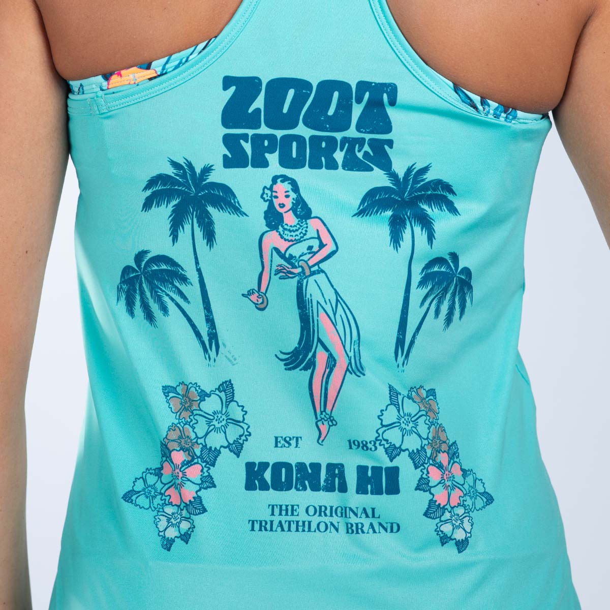 Women's Limited Edition Running Singlet - Mint Hula Print | Lightweight Performance Tank Top for Runners & Athletes | Perfect for Marathons, Gym Workouts & Summer Outdoor Activities