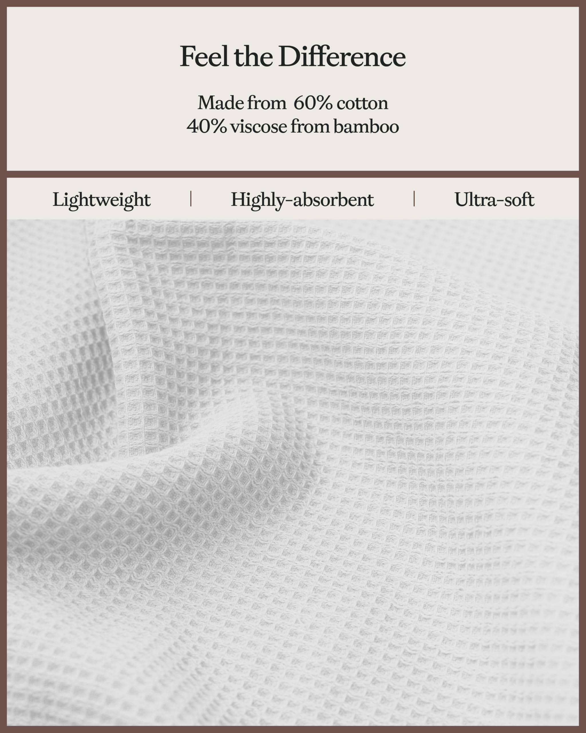 Luxury White Waffle Bath Sheets - Super Soft & Absorbent 100% Bamboo Towels for Spa, Hotel & Home Bathroom Use