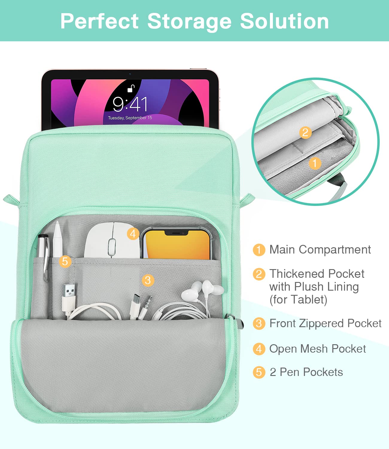 MoKo 9-11 Inch Tablet Sleeve Bag - Compatible with iPad Air 5 (10.9