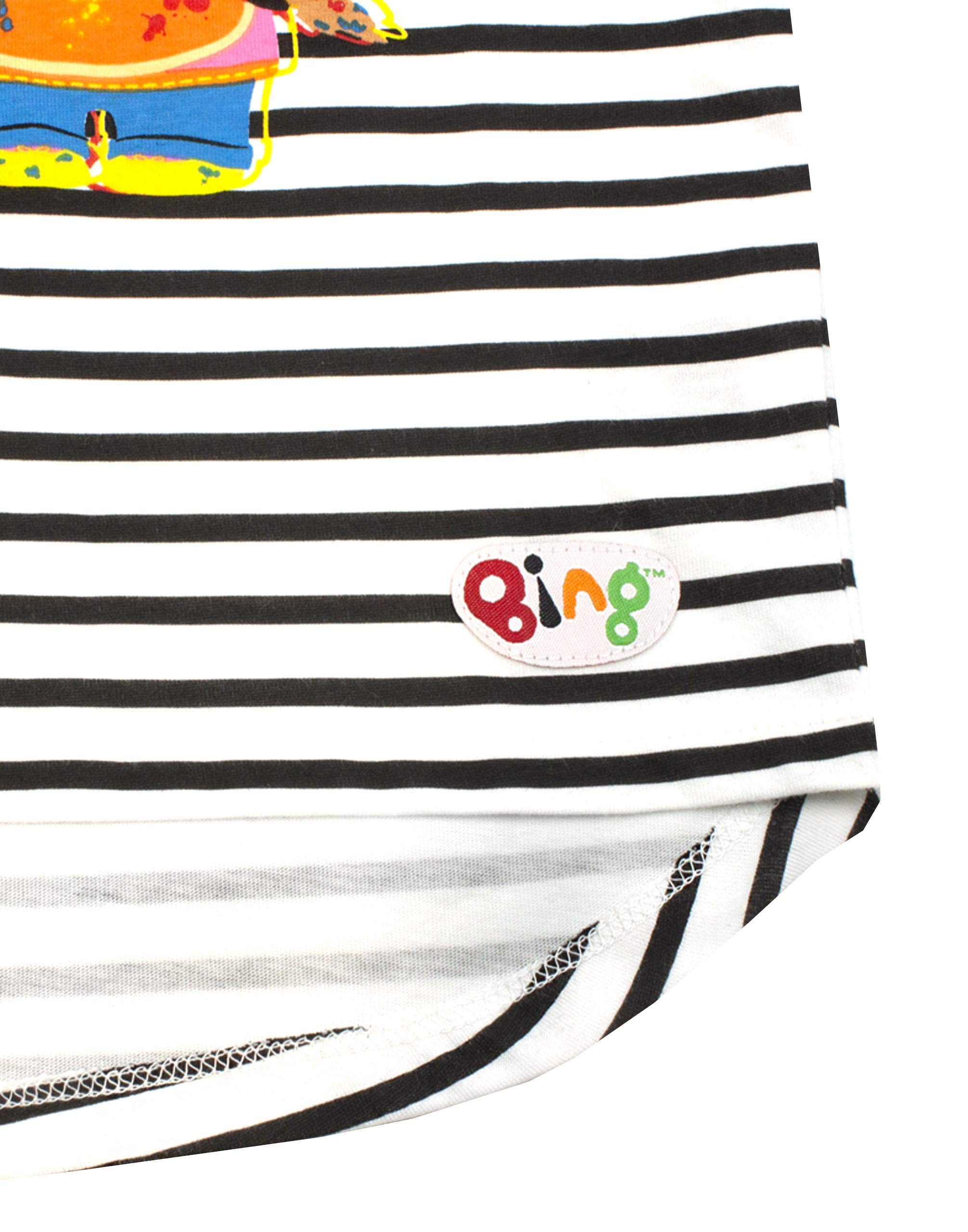 Bing Bunny T-Shirt | Striped Black & White Raglan Top for Kids & Toddlers | Cute Cotton Tee for Girls & Boys | Perfect for Playdates, Birthday Parties & Everyday Wear