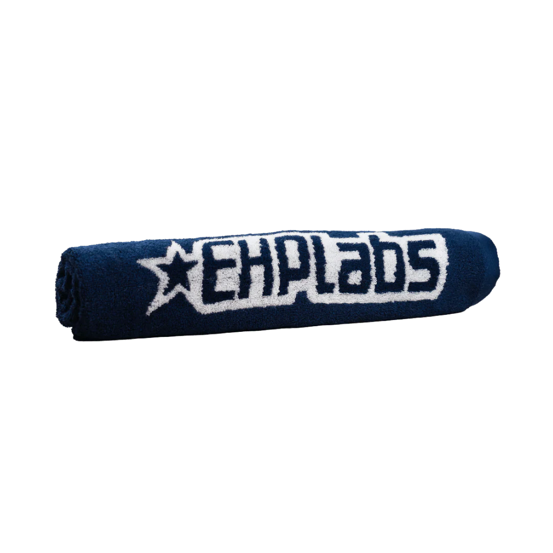 EHPlabs Navy Gym Towel - 100% Cotton, Ultra Absorbent & Lightweight Workout Towel for Gym, Yoga, Running & Sports - Quick Dry & Soft Fitness Towel