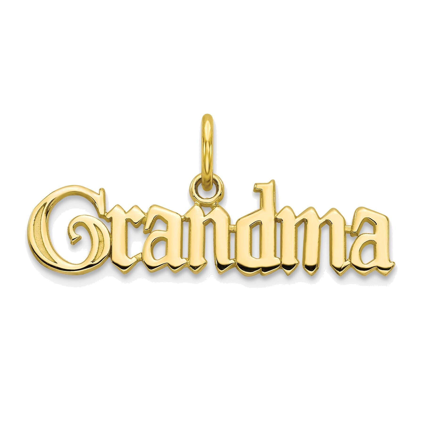 10K Yellow Gold Grandma Charm Pendant Necklace - Elegant Gift for Mother's Day, Birthday & Anniversary - Perfect for Women, Grandmothers & Loved Ones