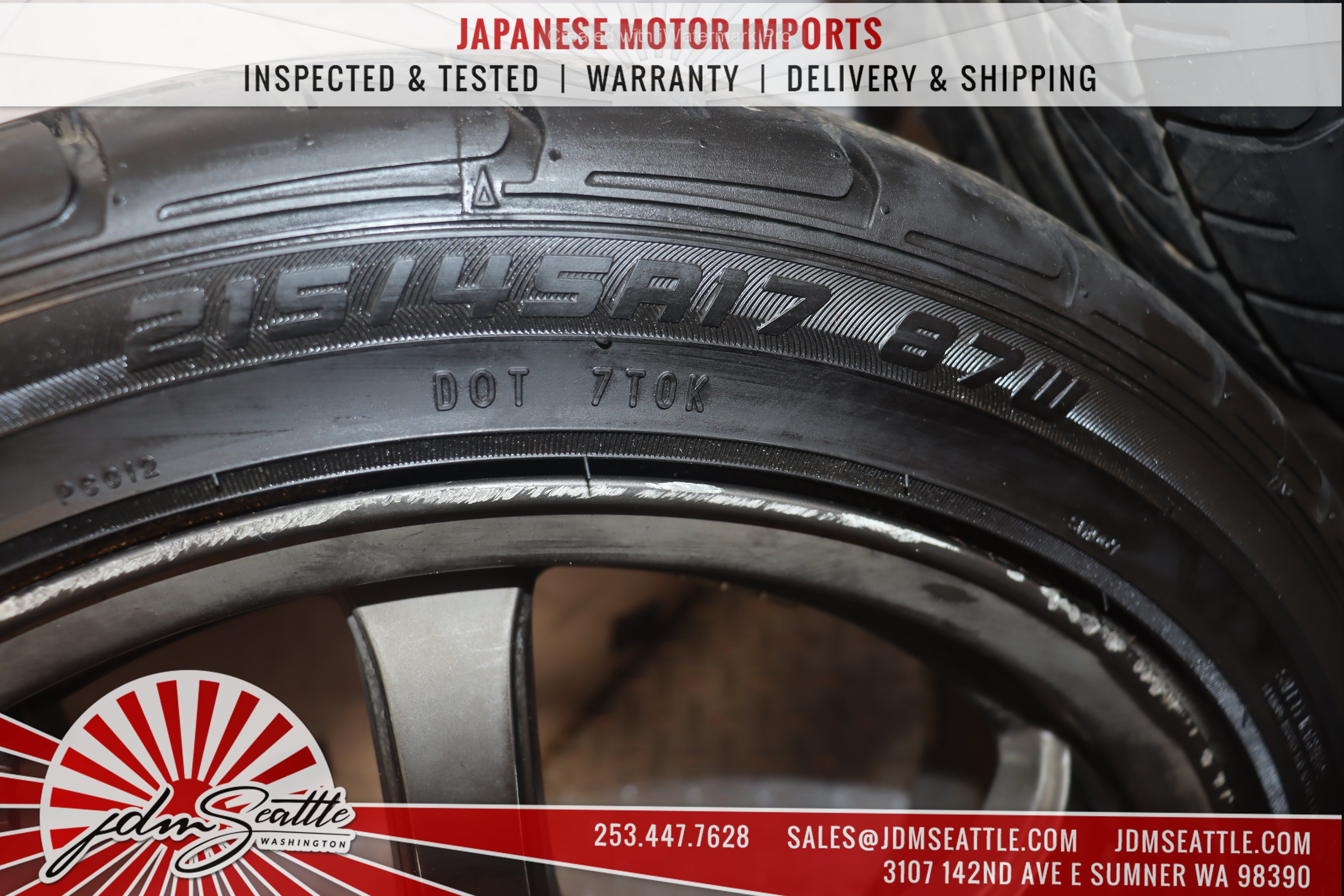 JDM Monza 17x7JJ 5x100 Wheels Set of 4 with 215/45R17 Tires - Lightweight Alloy Rims for Honda Civic, Subaru Impreza - Perfect for Street Performance & Car Upgrades