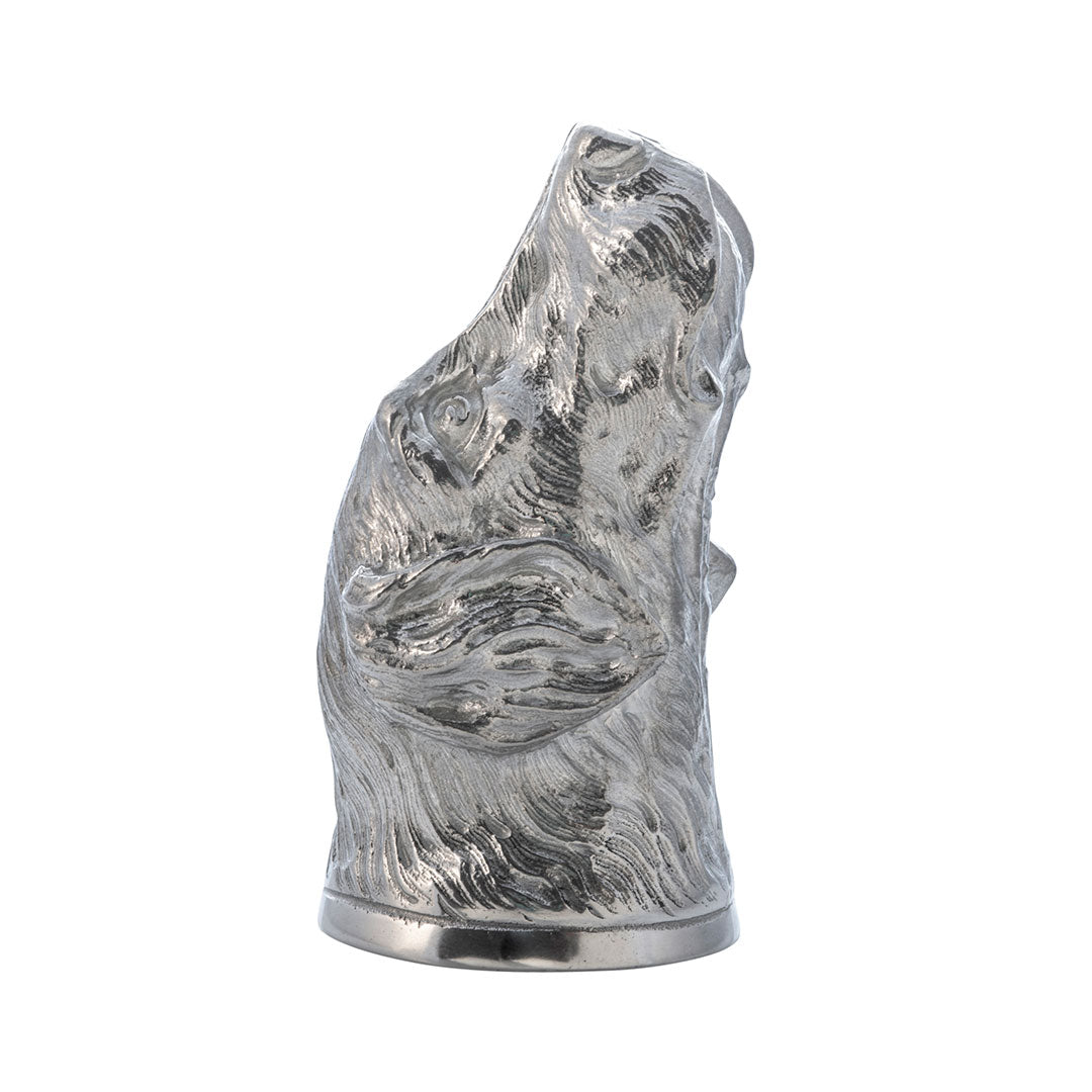 Premium English Pewter Dog Head Jigger 1.5oz - Vintage Style Bar Measuring Tool for Cocktails, Whiskey & Mixology - Perfect for Home Bars, Bartending & Gifts