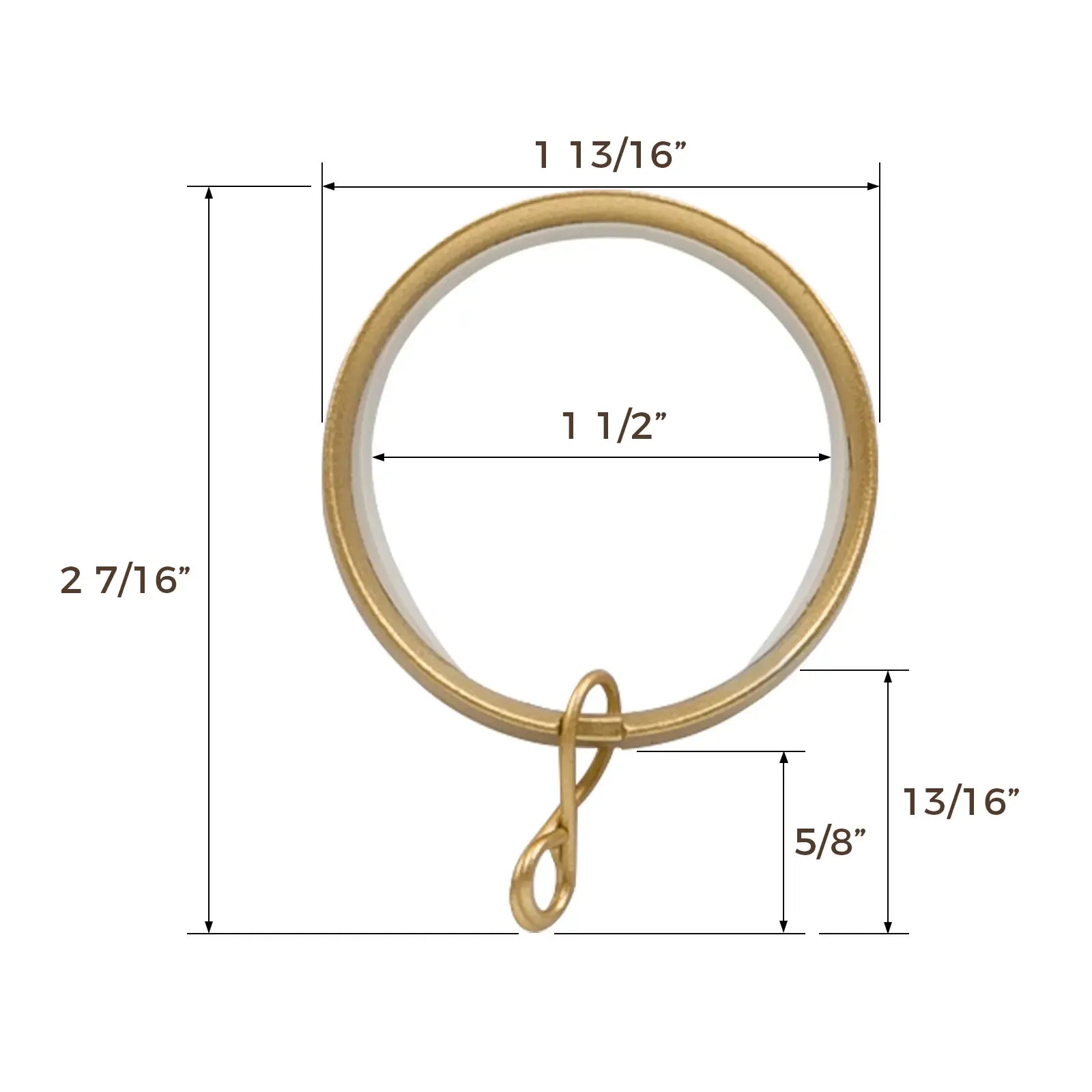12 Pack Quiet Glide Curtain Rings Eyelet Hooks - Smooth & Silent Curtain Hanging for Living Room, Bedroom & Dorm