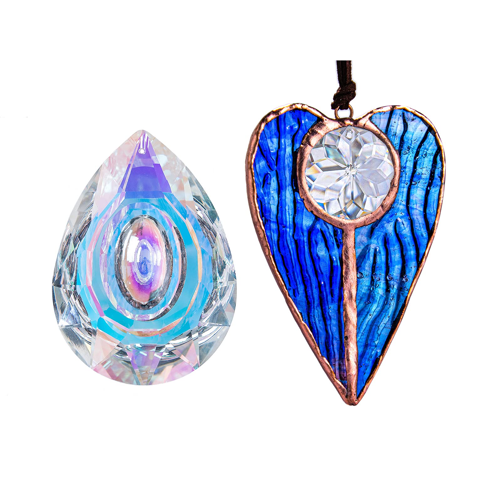 H&D HYALINE & DORA Stained Glass Sun Catcher - Rainbow Maker Window & Wall Hanging Art Decor for Home, Garden, and Office | Creates Beautiful Light Reflections