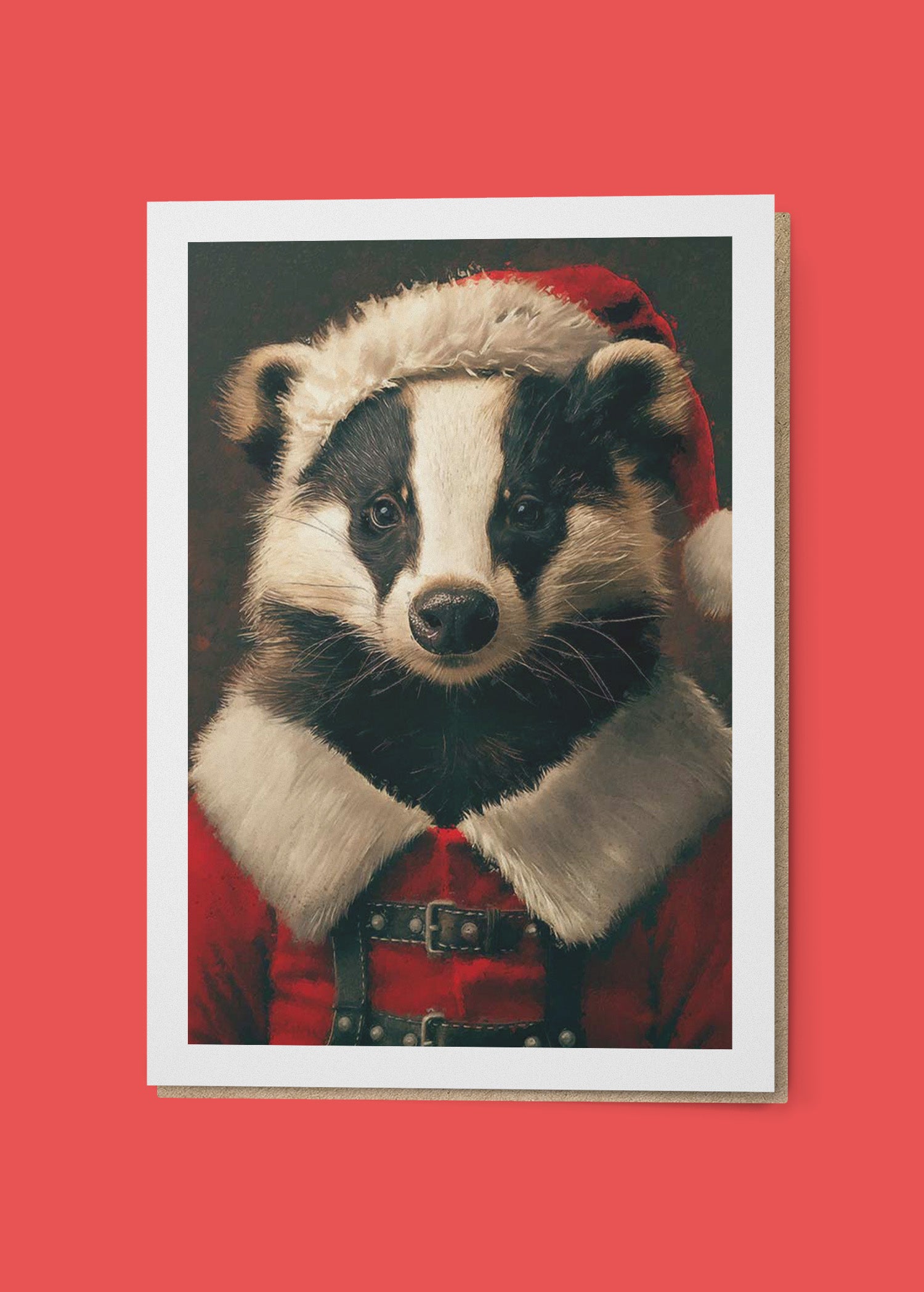 Badger Portrait A6 Christmas Greetings Card | Holiday Season Greeting Card | Perfect for Christmas Wishes, Holiday Parties & Festive Gift Exchanges