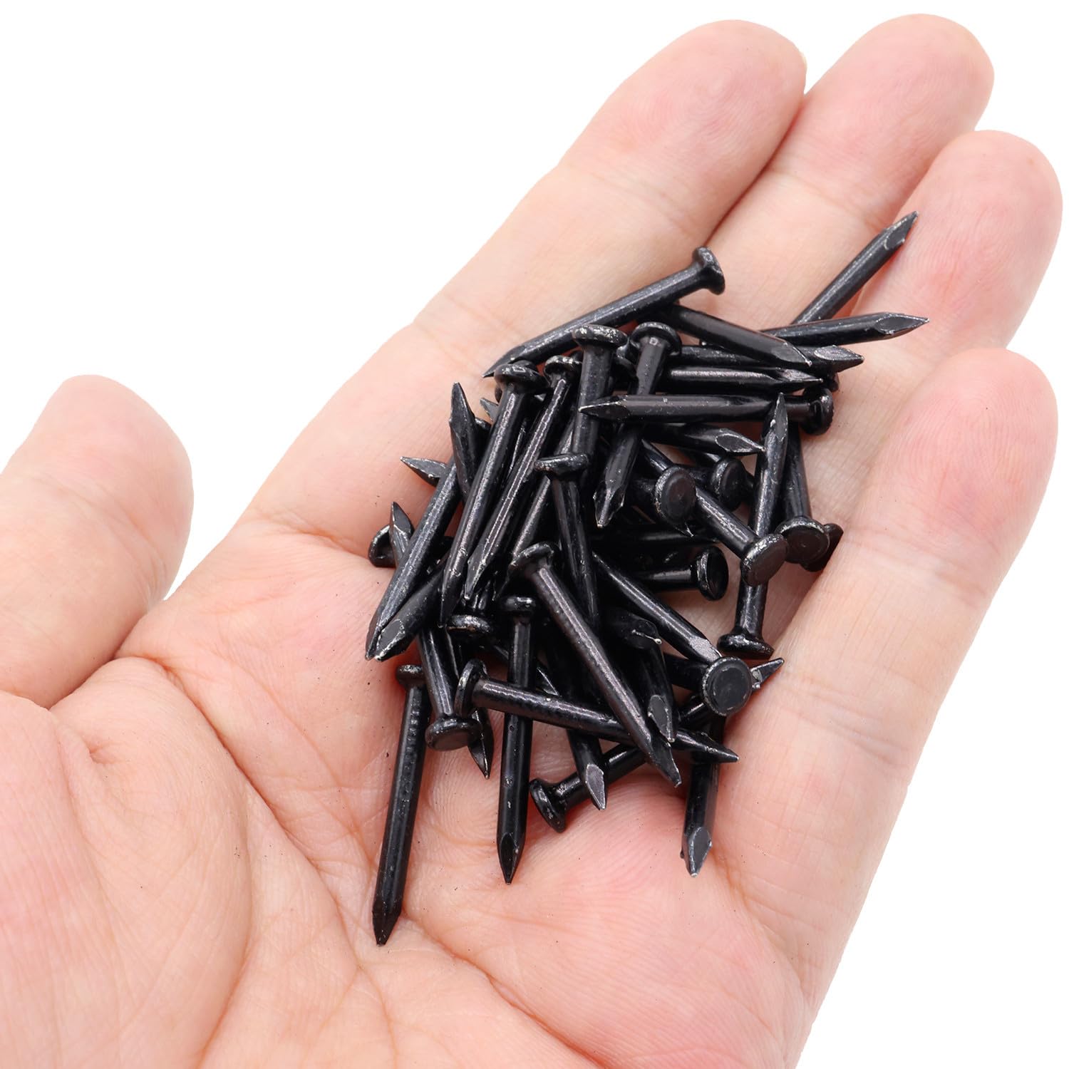 50PCS 1-Inch Carbon Steel Masonry Nails - Black 25mm Concrete Nails with Sharp Point Tip for Woodworking, Wall Cement & Construction Projects - Heavy Duty Fasteners for DIY Home Improvement and Professional Use