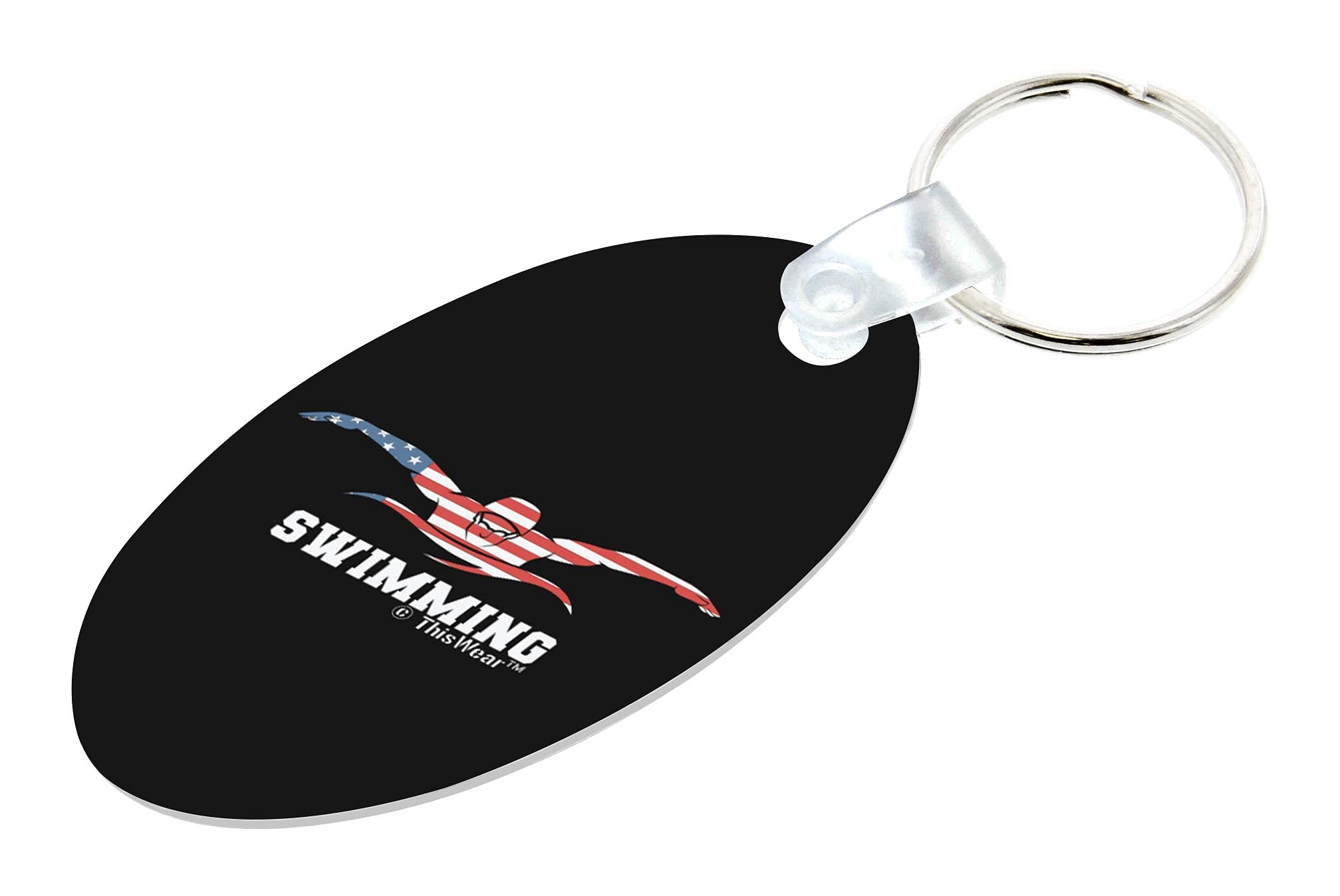 USA Team Sports Gifts for Women - Patriotic American Pride 2-Pack Aluminum Oval Keychain for Swimming & Outdoor Activities | Perfect for Athletes, Fans & Supporters