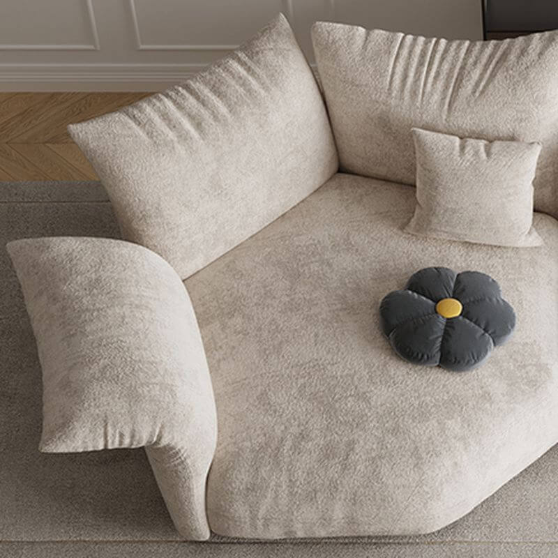 Modern L-Shaped Sectional Sofa with Chaise Lounge - Cream Fabric, Left-Facing Design - Perfect for Living Room, Family Room & Small Spaces