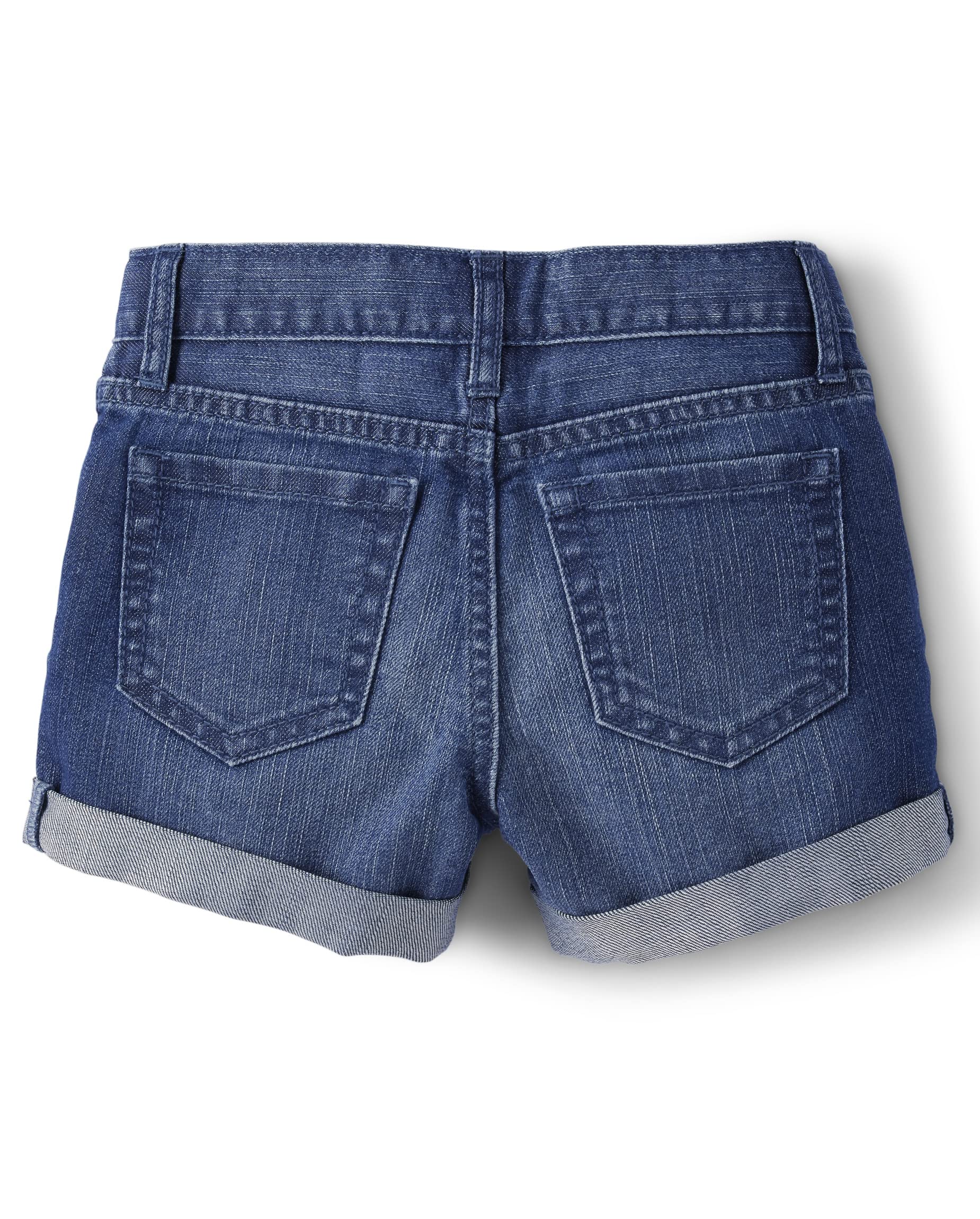 The Children's Place Girls Roll Cuff Denim Shorts - Cute & Comfortable Jean Shorts for Toddler & Little Girls - Perfect for Summer Play, Beach Days & Casual Outfits
