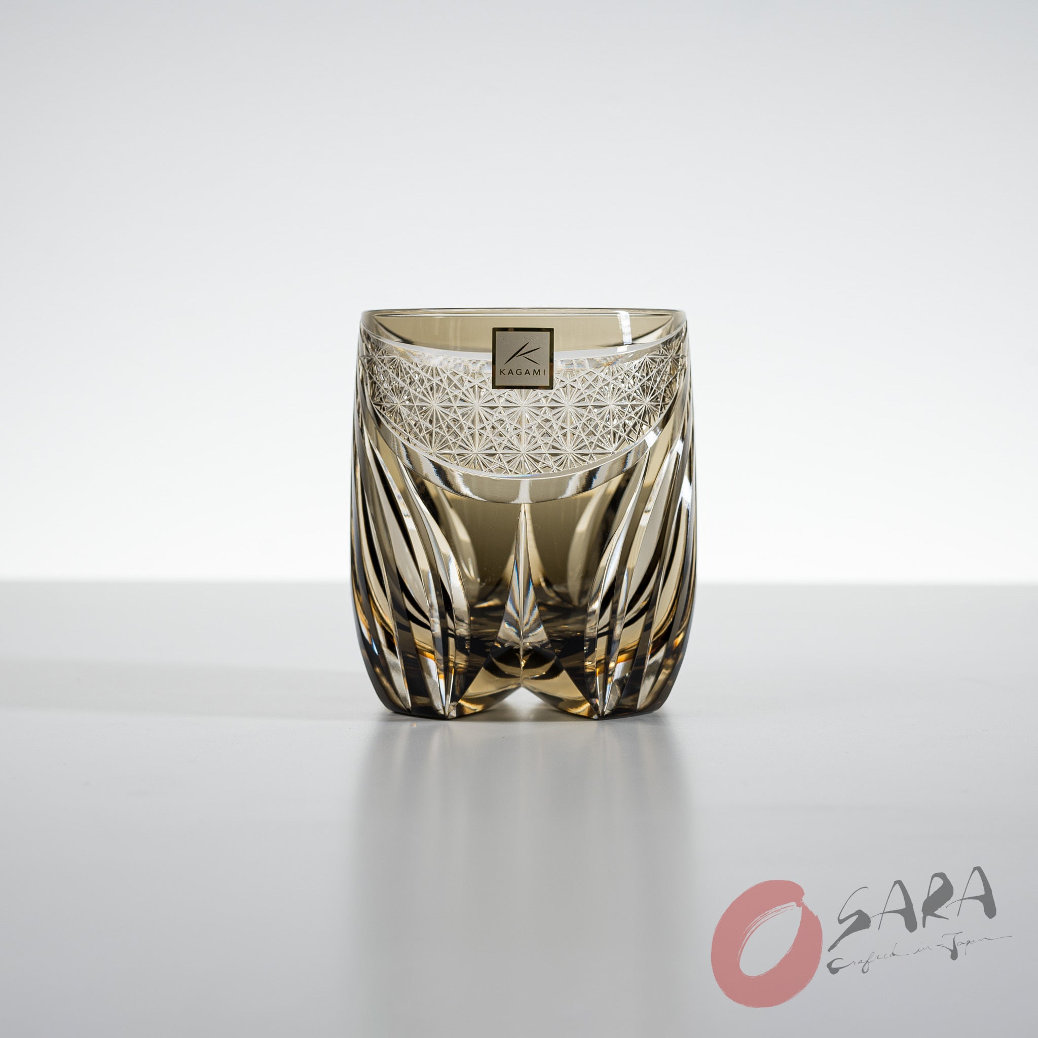 KAGAMI Multilayer Colored Crystal Rock Glass Set - Tiger Dance Design - Elegant Whiskey & Cocktail Drinking Glasses for Home Bar & Gift Giving