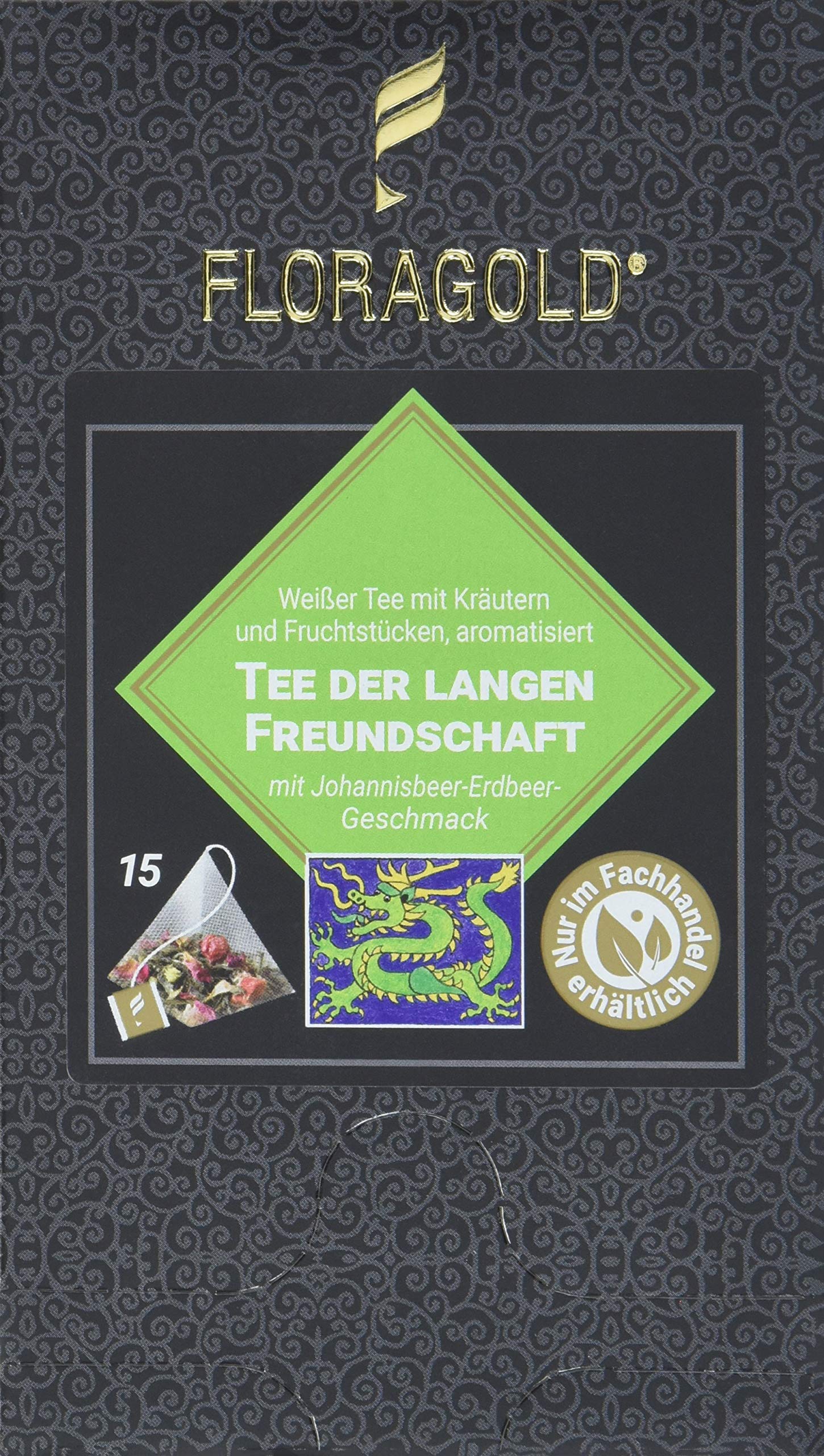 Premium FLORAGOLD Pyramid Tea Bags - Long Friendship Green Tea, 45g | Organic Loose Leaf Tea for Relaxation, Gift Giving & Daily Wellness
