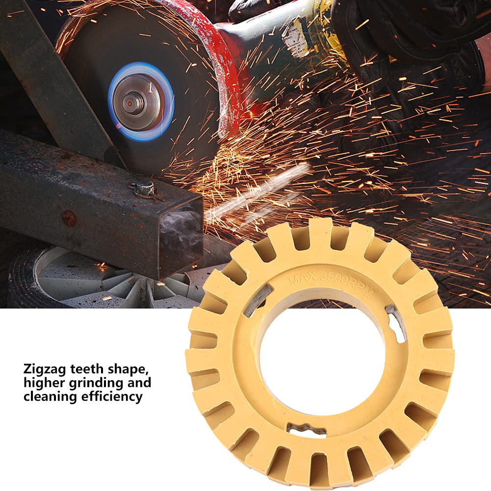 4 Inch 100mm Serrated Rubber Belt Grinder Sander Wheel - Metal Grinding, Polishing & Fine Finishing Tool with Zigzag Teeth for Cleaning - Perfect for Workshop, DIY Projects & Metalworking
