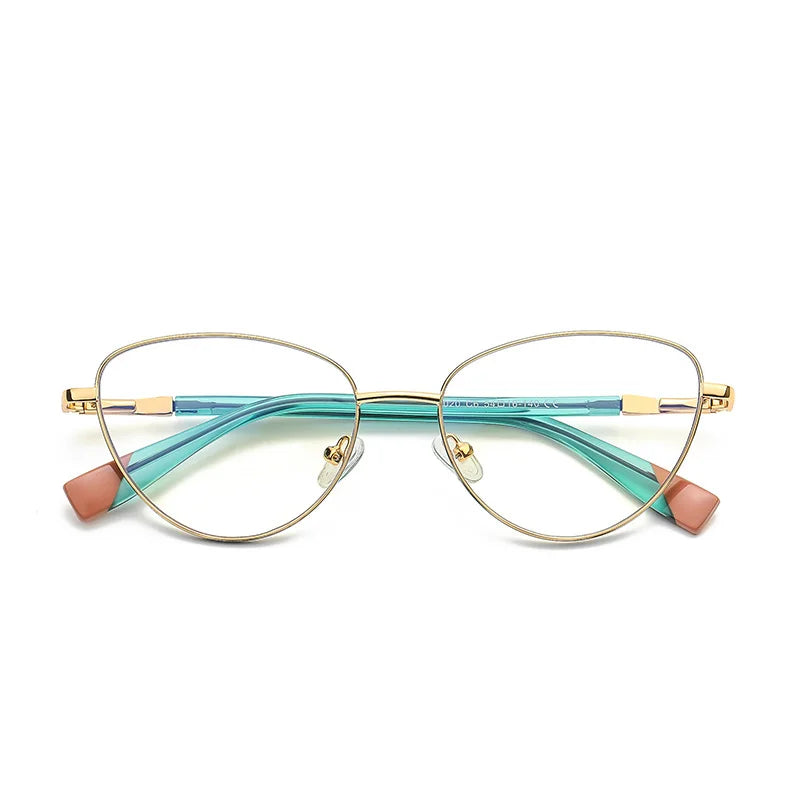 Brightzone Women's Full Rim Oval Cat Eye Eyeglasses 743020 - Lightweight Alloy Frame for Reading, Work & Fashion - Trendy Retro Style for Everyday Wear