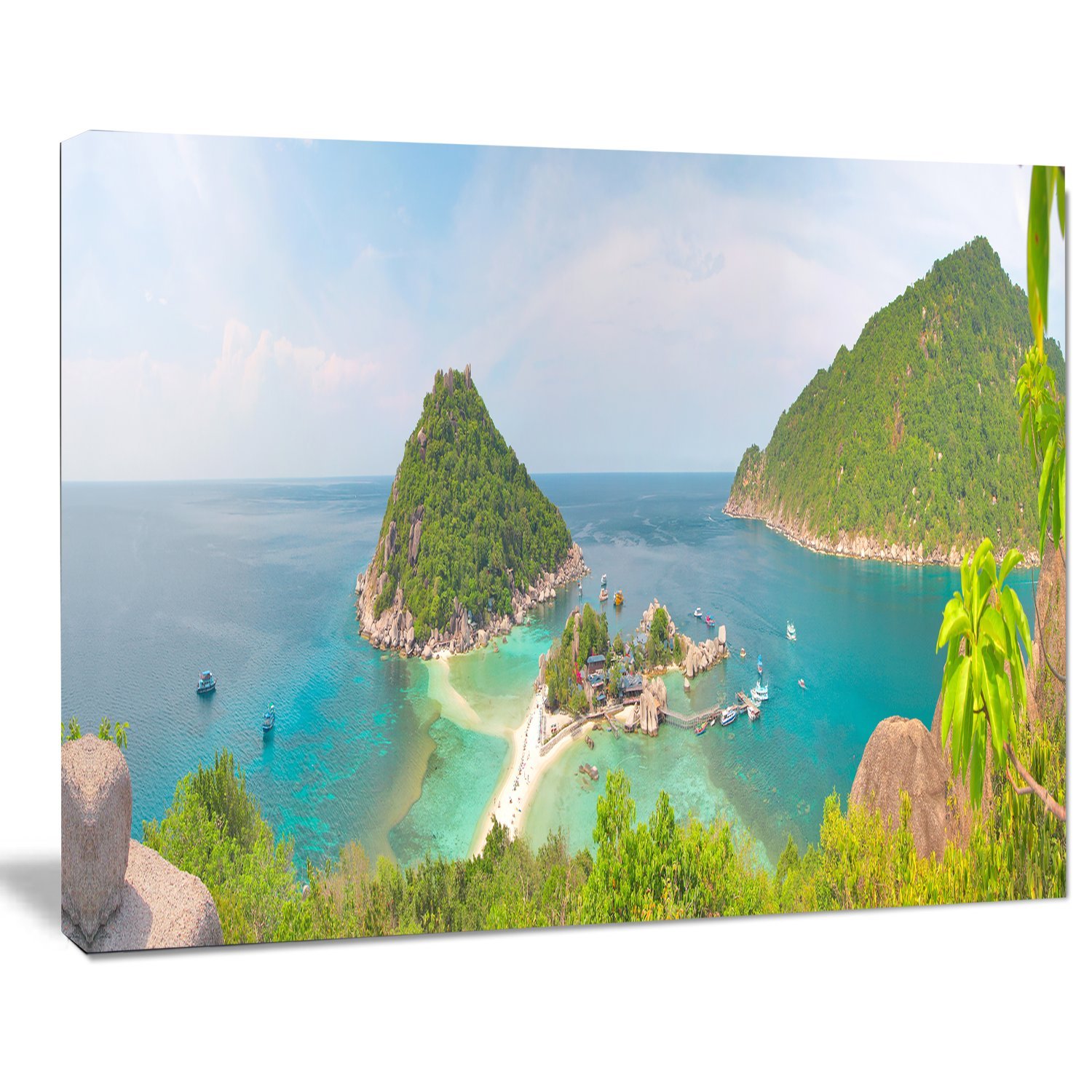 Tropical Island Panorama Large Landscape Photography Canvas Print - Stunning Beach Wall Art for Living Room, Bedroom & Office Decor