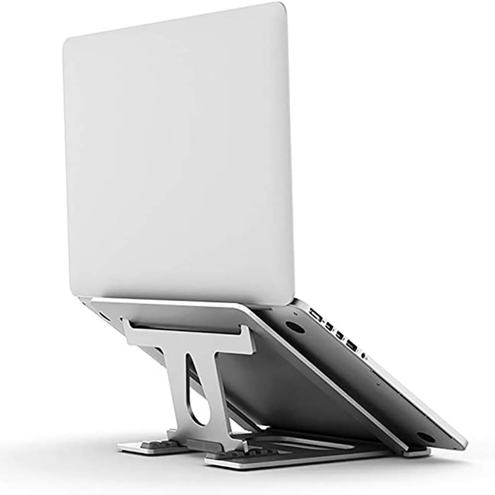 Adjustable Aluminum Laptop Stand - Ventilated Ergonomic Desktop Riser for MacBook Pro/Air & 11-15.6