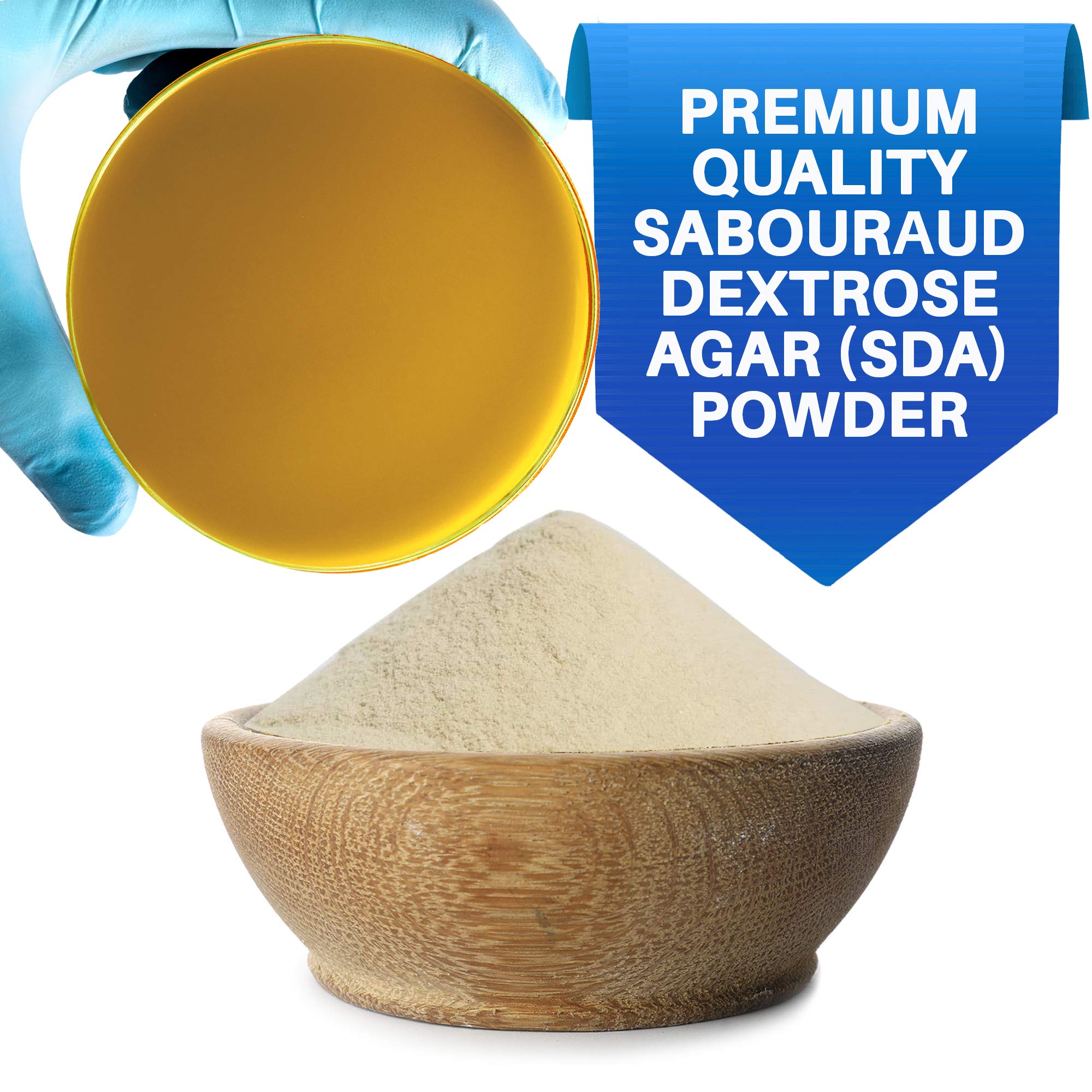 Sabouraud Dextrose Agar Powder 100g - Evviva Sciences - Makes 75 Petri Dishes - Premium Mold & Fungus Culture Medium - Ideal for Mushroom Cultivation, Science Experiments & Microbiology Labs - Perfect for Classroom Projects & Home Mycology Studies
