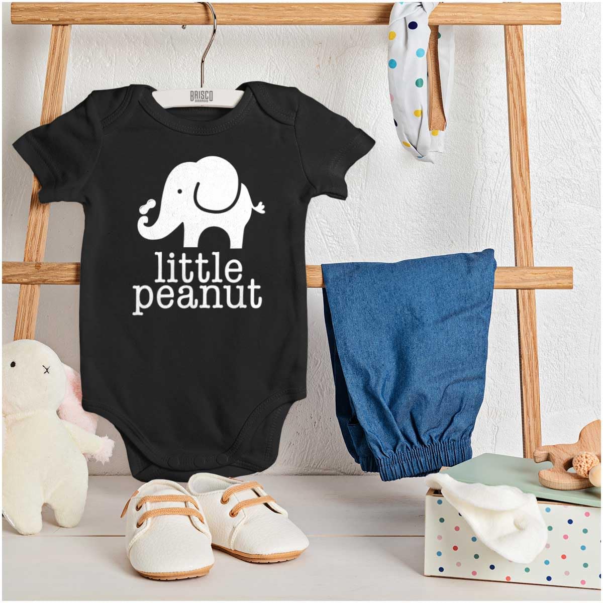 Brisco Brands Little Peanut Cute Elephant Baby Romper - Adorable Animal Print Onesie for Boys & Girls - Perfect for Playtime, Photo Shoots & Everyday Wear