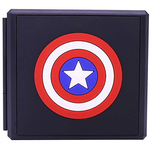 Dainslef 12-in-1 Nintendo Switch Game Card Holder Case - Captain America Edition - Portable Switch Game Storage Organizer for Switch/Switch OLED - Perfect for Travel, Gaming Parties & Home Organization
