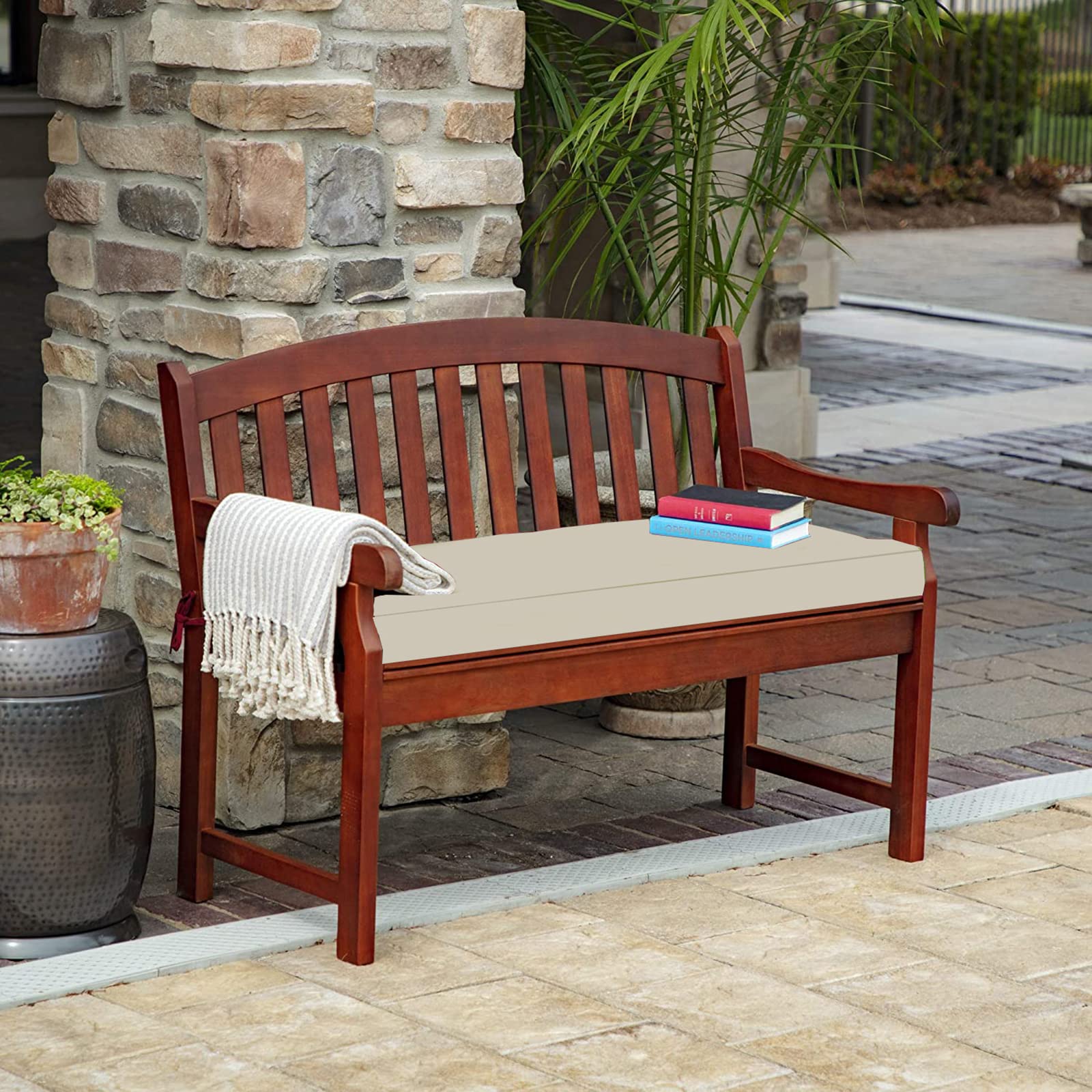 Outdoor Patio Bench Cushion - Waterproof Garden Swing Cushion, Non-Slip Loveseat Cushion for Wicker Furniture - Sunbrella Fabric Indoor/Outdoor Sofa Mat - Perfect for Porch, Deck, Poolside & Patio Relaxation
