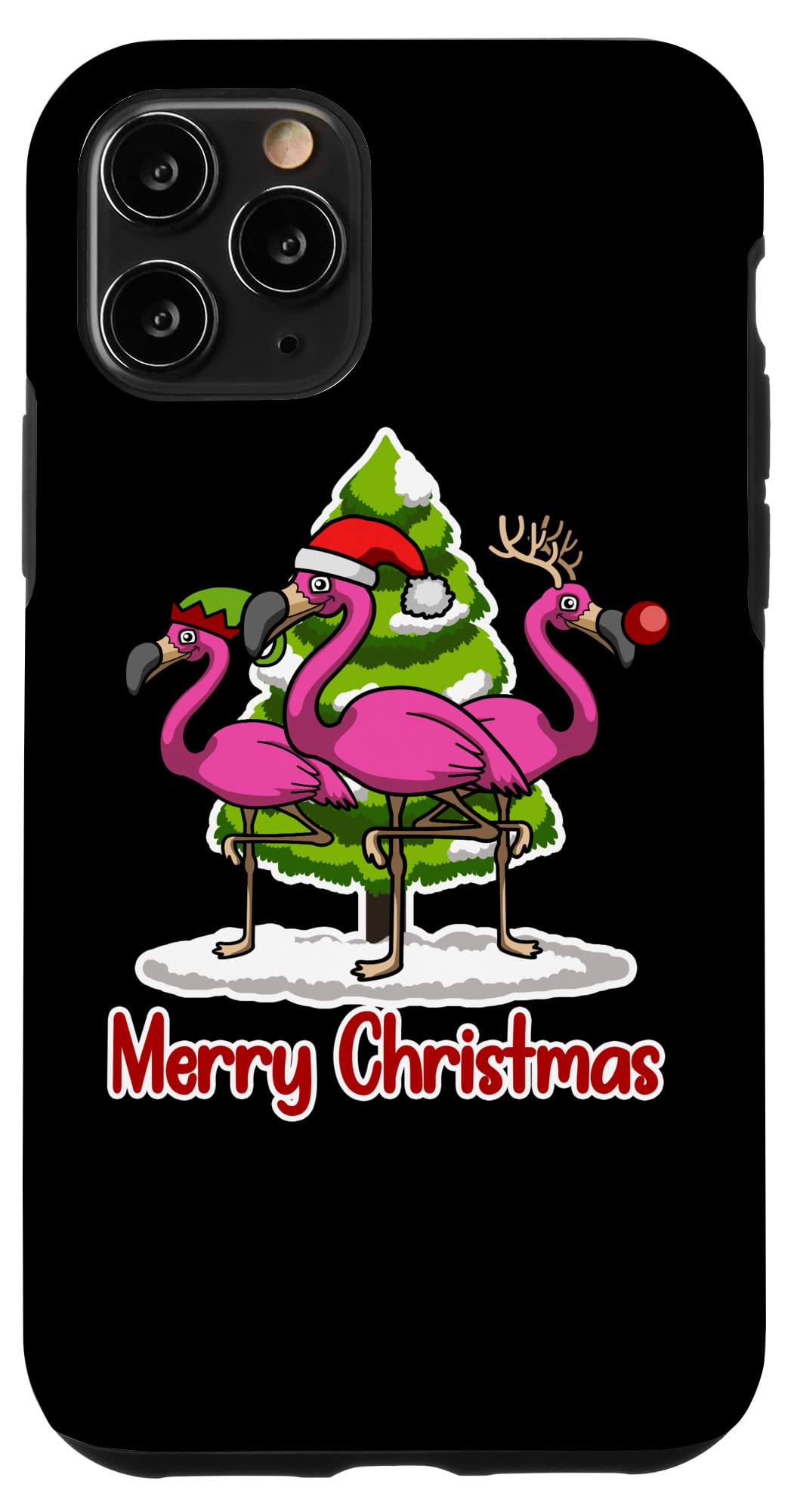 iPhone 11 Pro Christmas Case - Flamingo Santa Reindeer Elf Design for Women Girls & Kids | Perfect Holiday Gift for Xmas Party & Family Gatherings