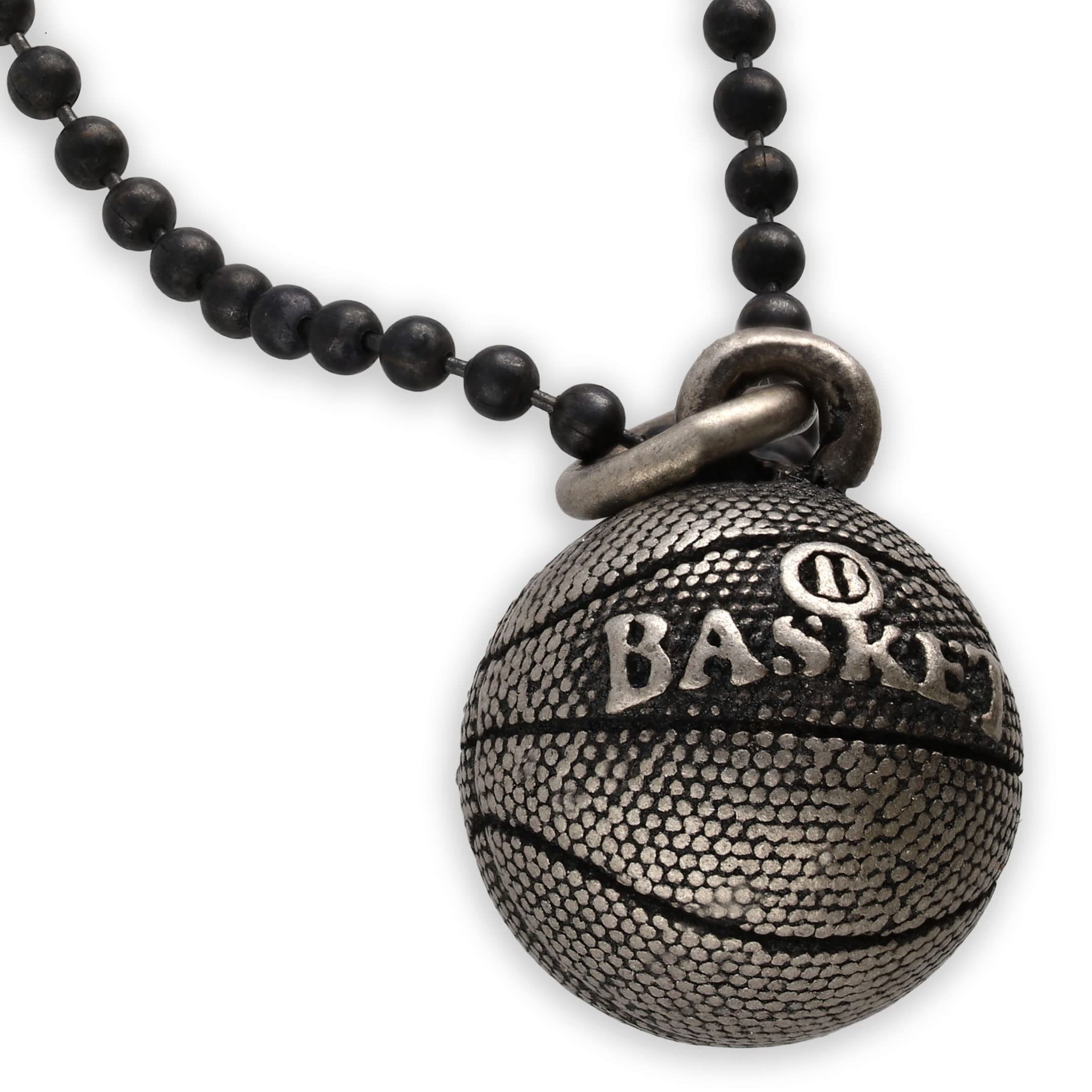 Handmade Sterling Silver Basketball Pendant Necklace for Men - Durable Chain Necklace for Sports Fans & Casual Wear